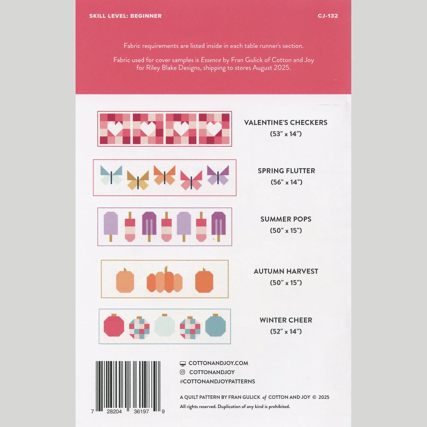 Joyful Holidays Table Runner Pattern - Image 2