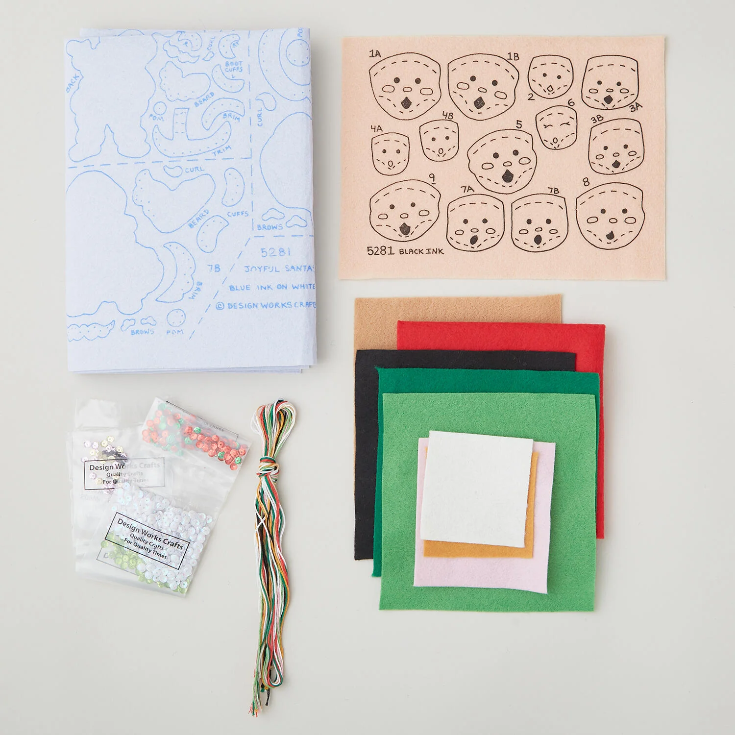 Joyful Santa Felt Ornaments Kit - Image 2