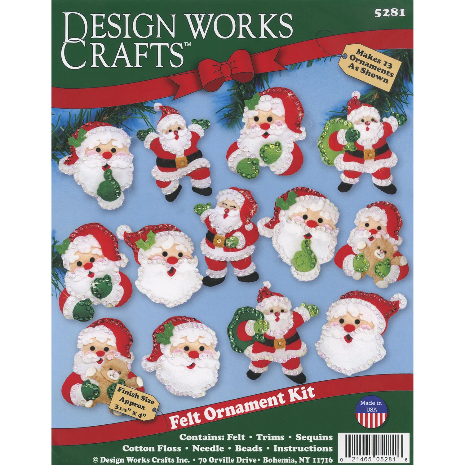 Joyful Santa Felt Ornaments Kit - Image 3