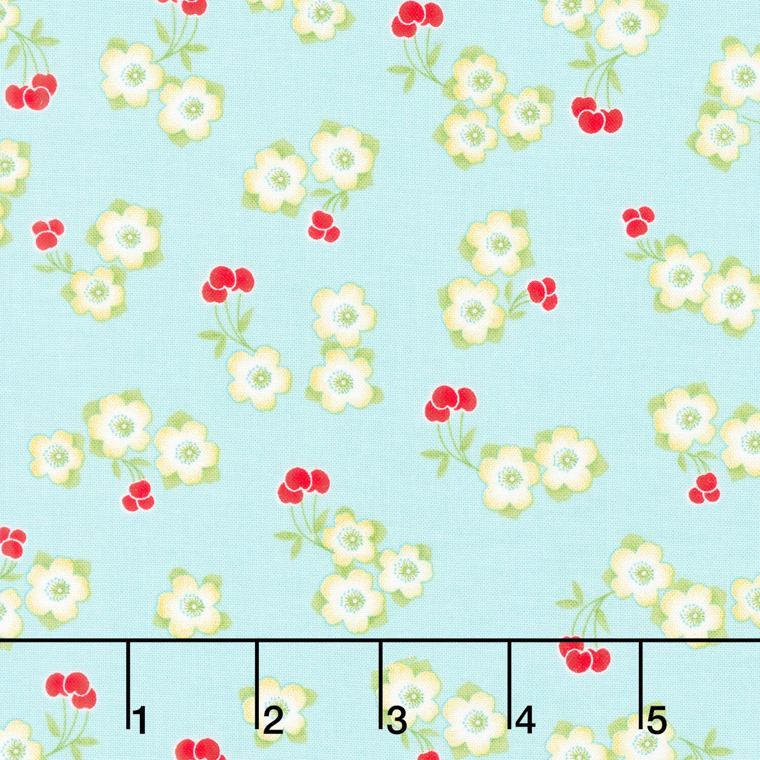 Jubilee - Small Cherry Toss Blue Yardage