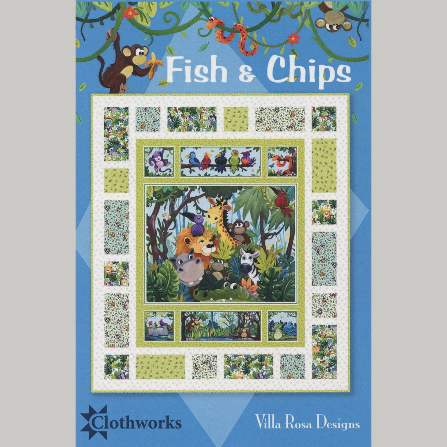 Jungle Friends Fish & Chips Quilt Kit - Image 3