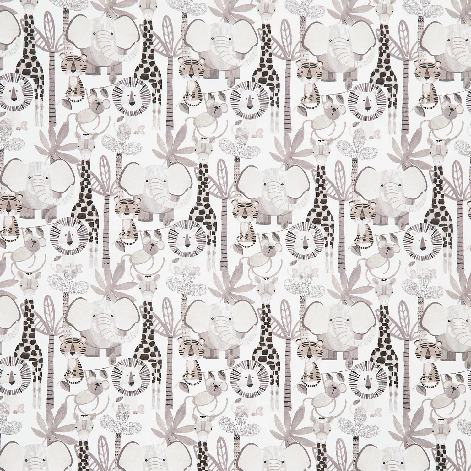 Jungle Romp - Directional Animals Beige Yardage