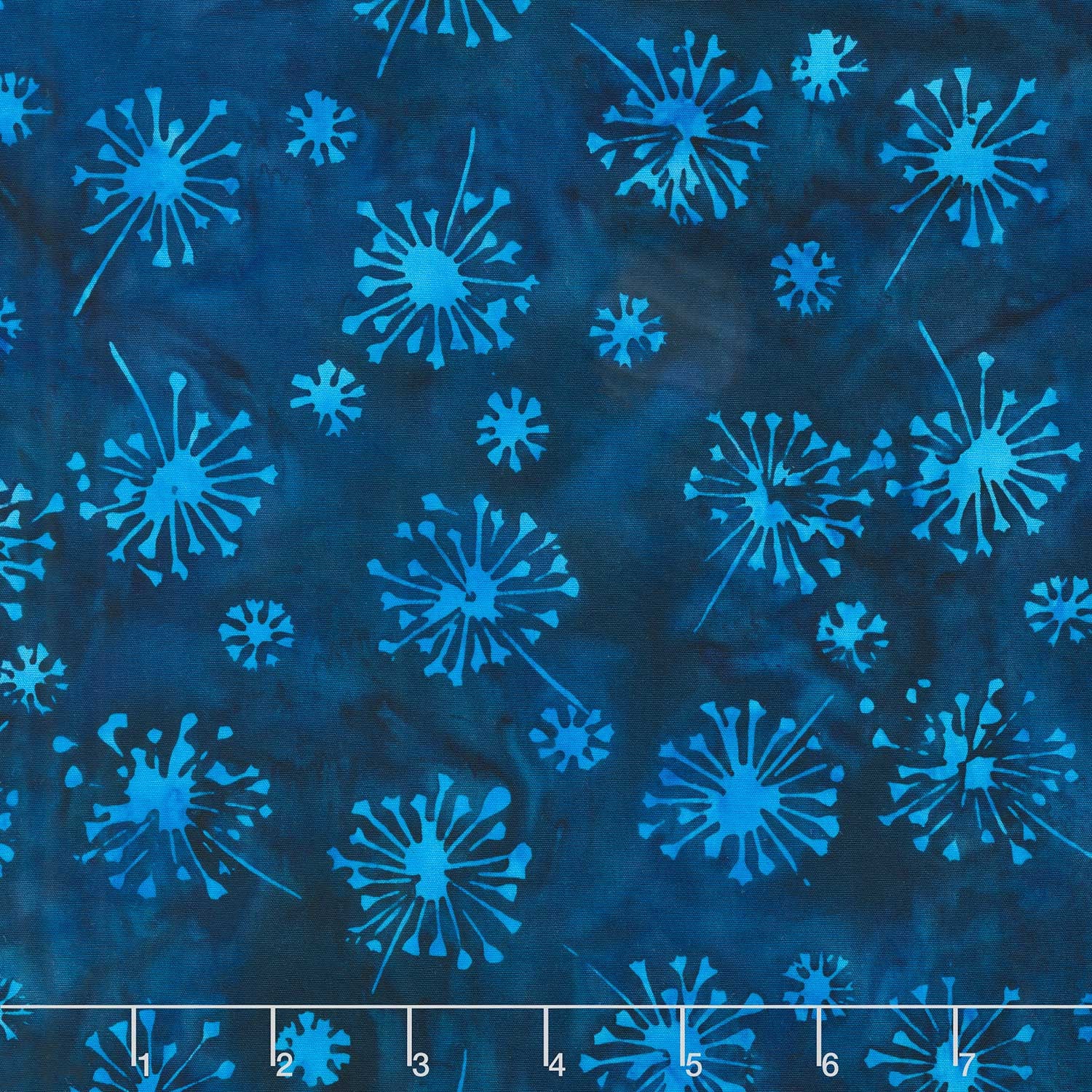 Just Dandy Batiks - Wispy Dandelions Blue Yardage
