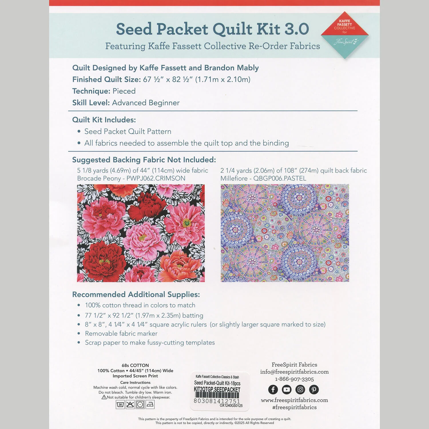 Kaffe Fassett Seed Packet Quilt II Kit - Image 5