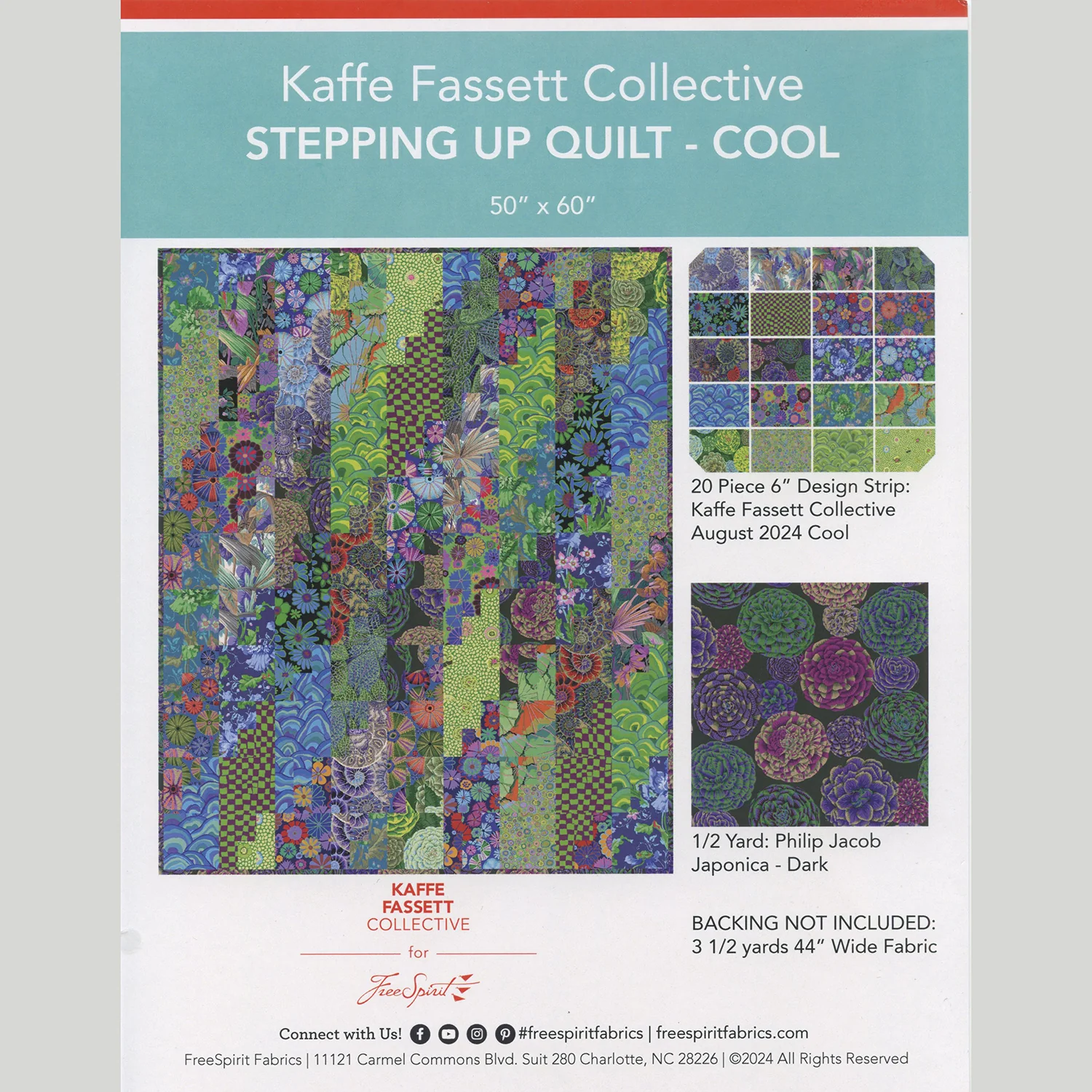 Kaffe Fassett Stepping Up Quilt Kit - Cool - Image 3
