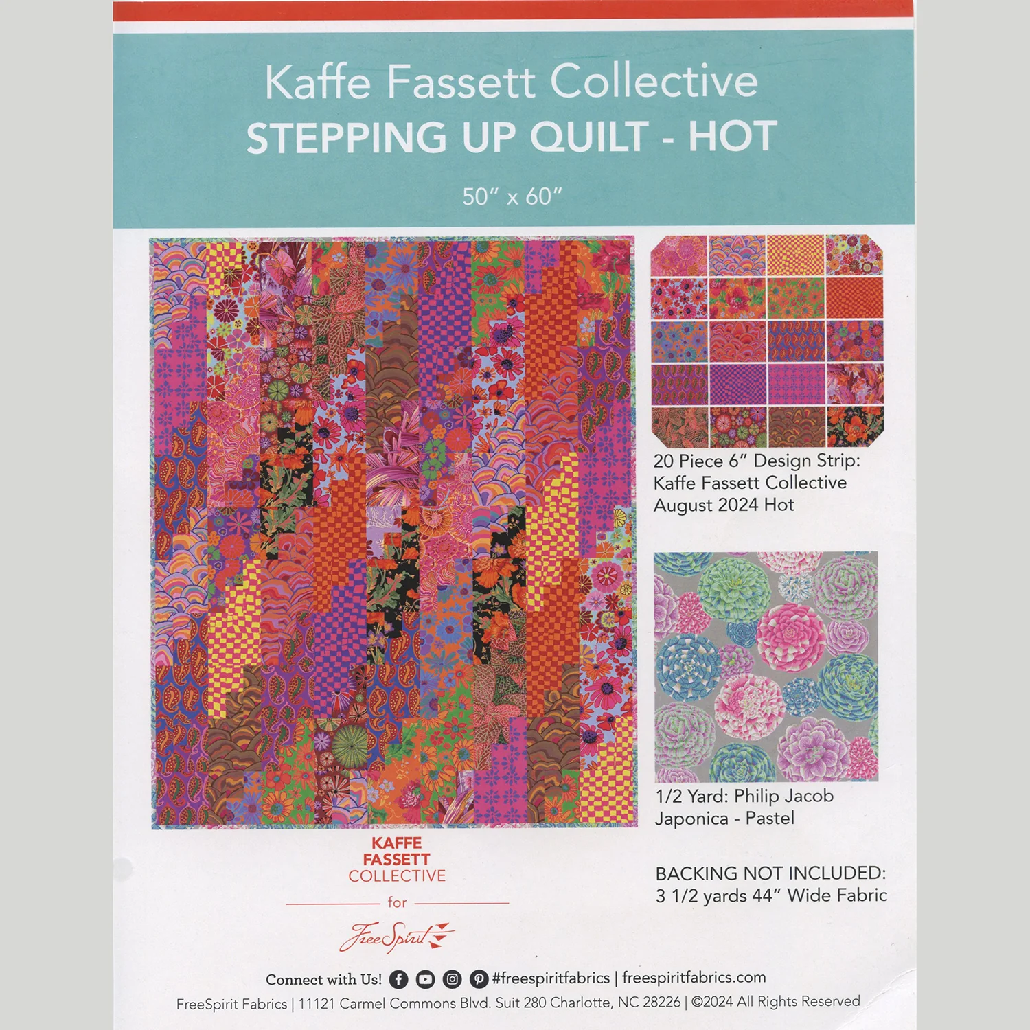Kaffe Fassett Stepping Up Quilt Kit - Hot - Image 3