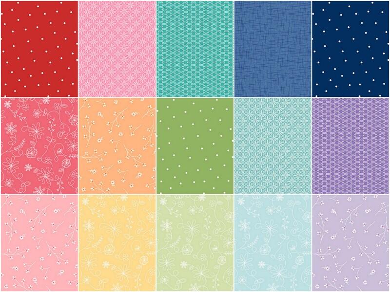 Kimberbell Basics Flannel - Rainbow Wishes 2 1/2" Strips - Image 2