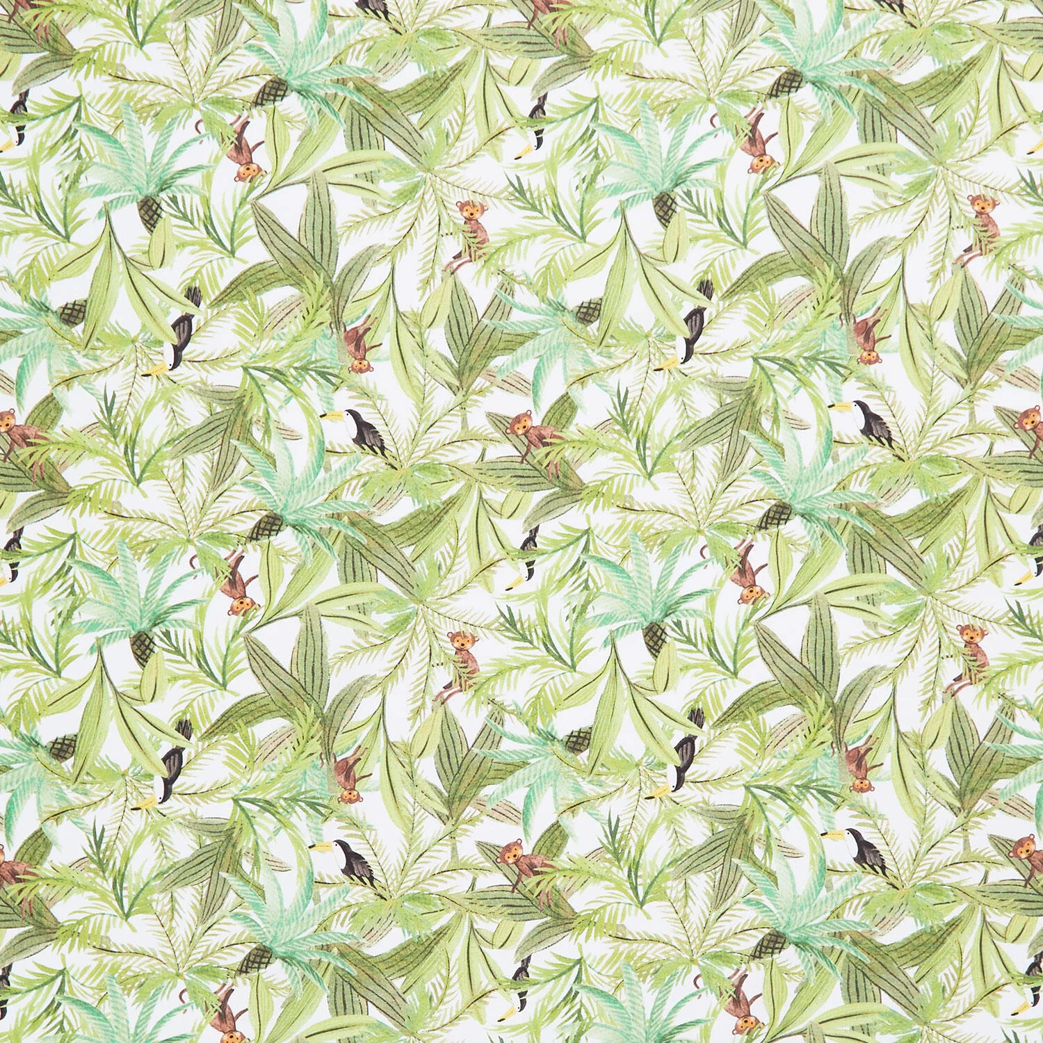 King of the Jungle - Canopy Creatures Ivory Yardage