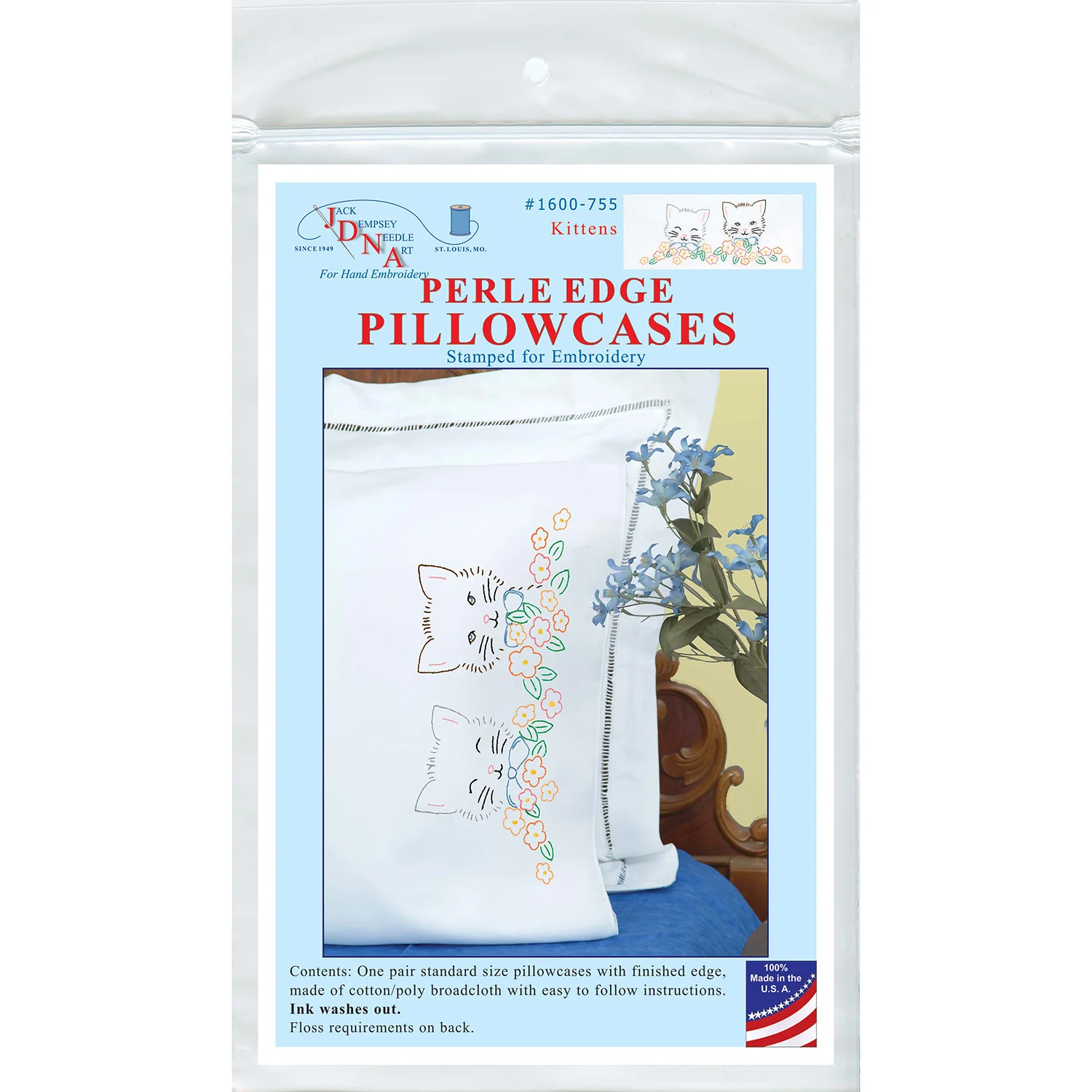 Kittens Embroidery Pillowcase Set - Image 3