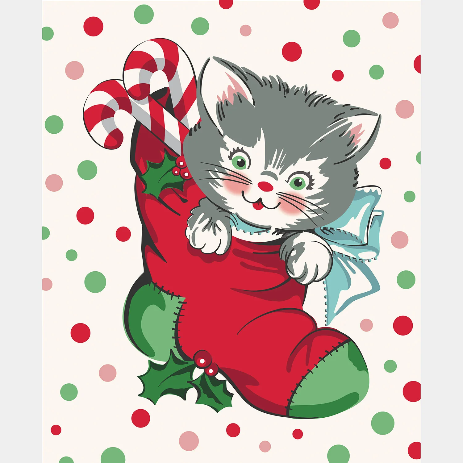 Kitty Christmas - Kitty Christmas Snow Panel