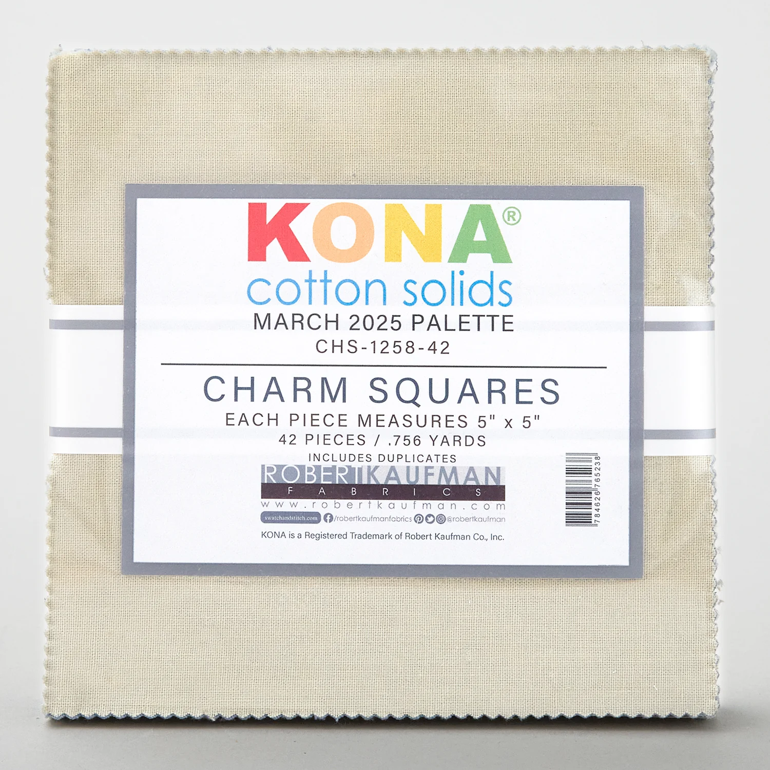 Kona Cotton - Cool Neutrals March 2025 Charm Pack - Image 2