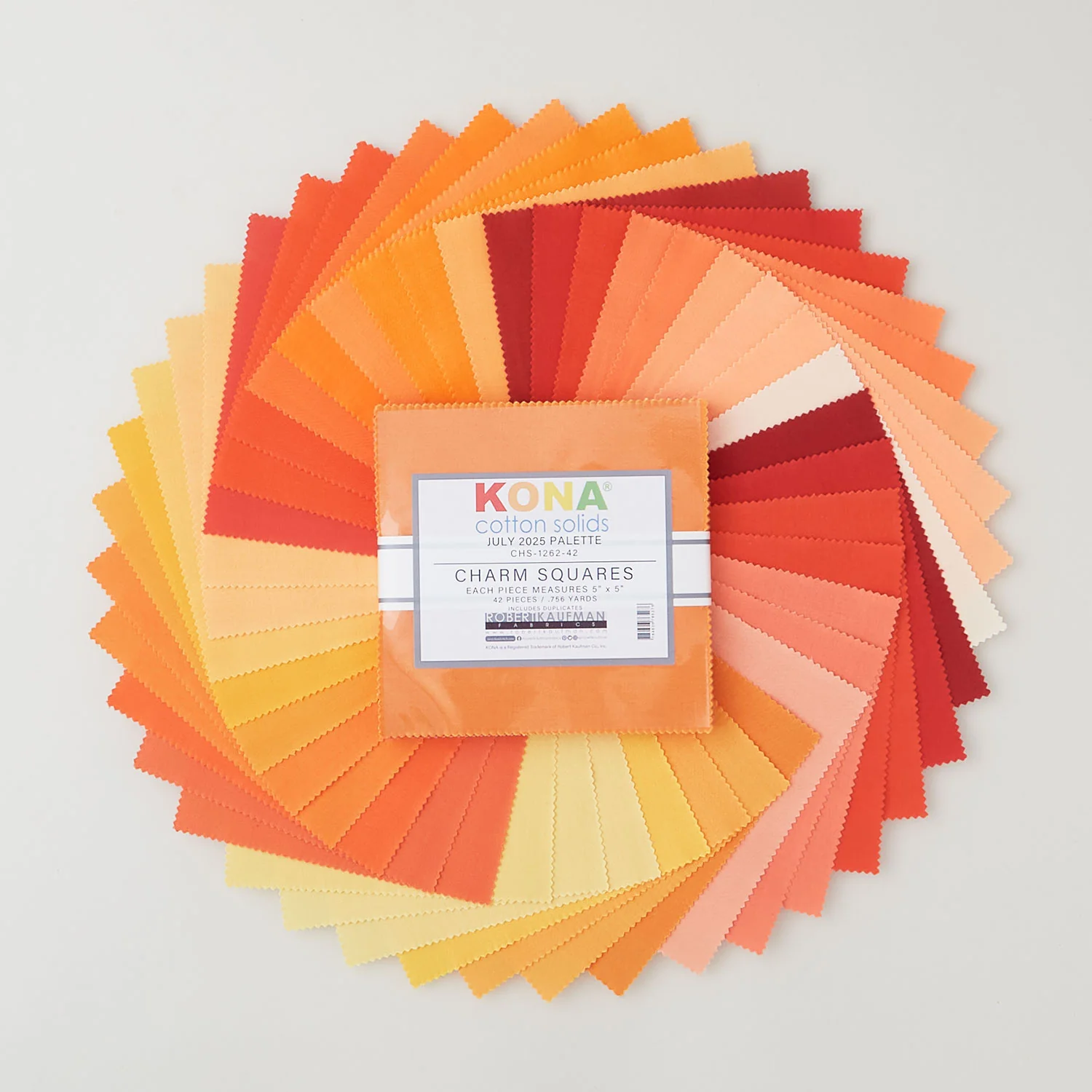 Kona Cotton - Oranges and Reds July 2025 Charm Pack