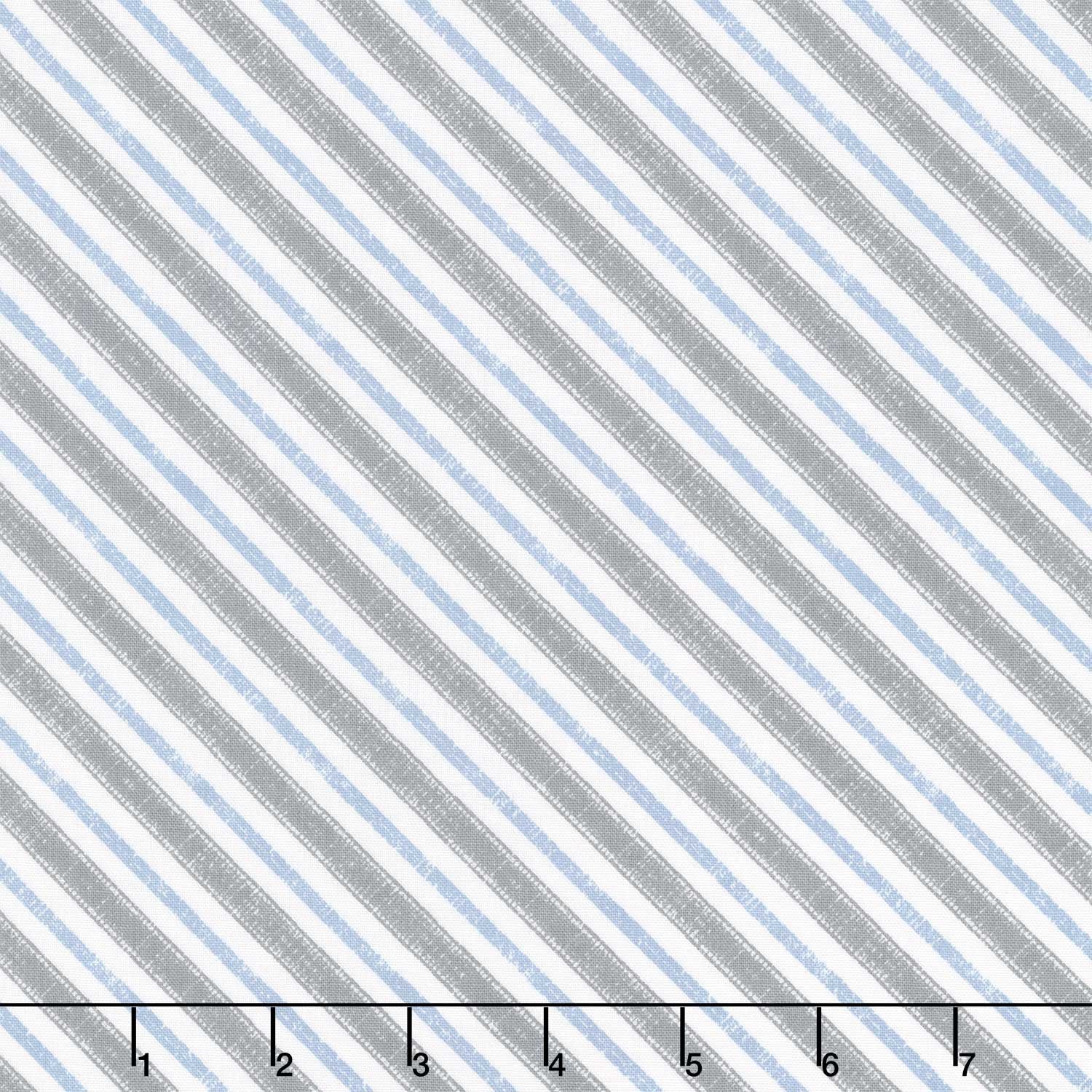 Lake Retreat - Diagonal Stripe White Yardage