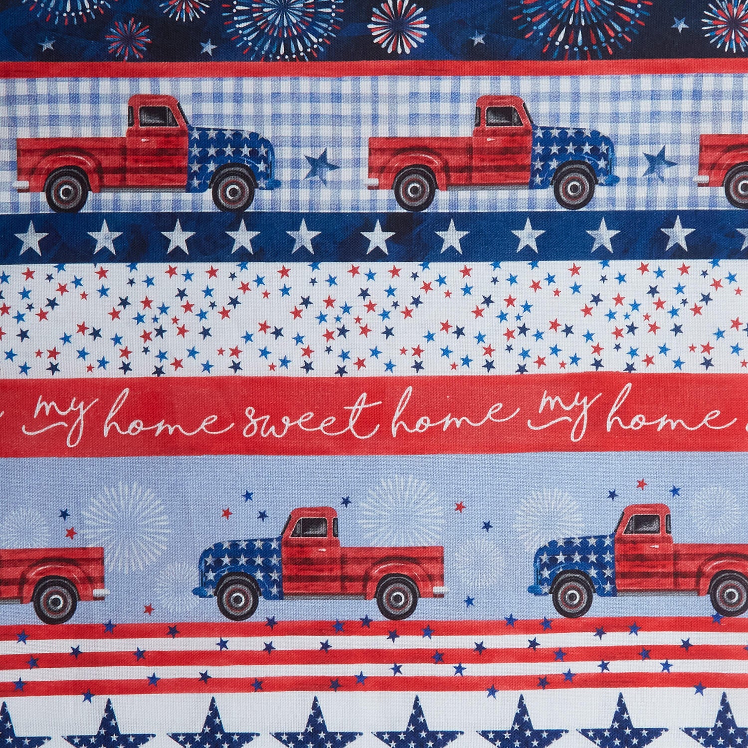 Land That I Love Favorites - My Home Sweet Home Stripe White 2 Yard Cut - Image 2