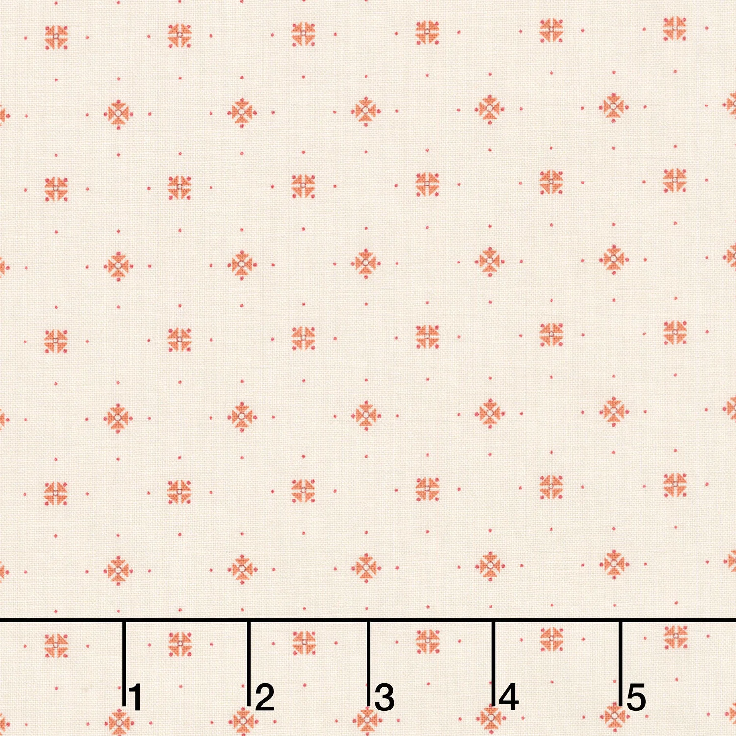 Laundry Line - Starshine Cream Red Yardage