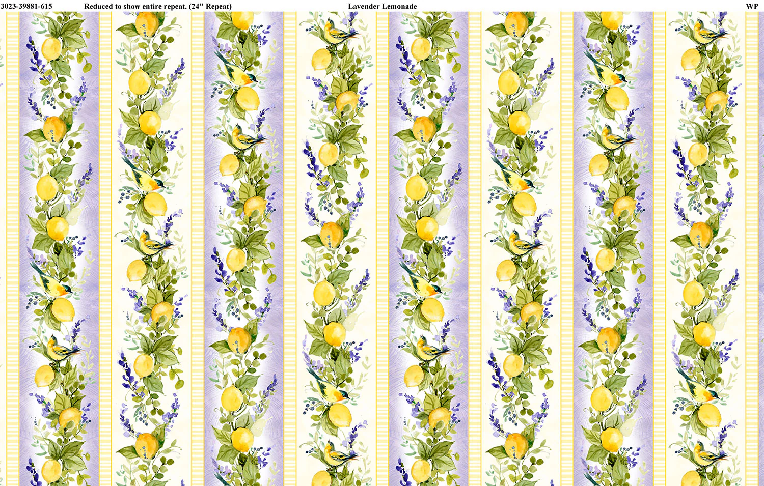 Lavender Lemonade - Repeating Stripe Multi Yardage - Image 2