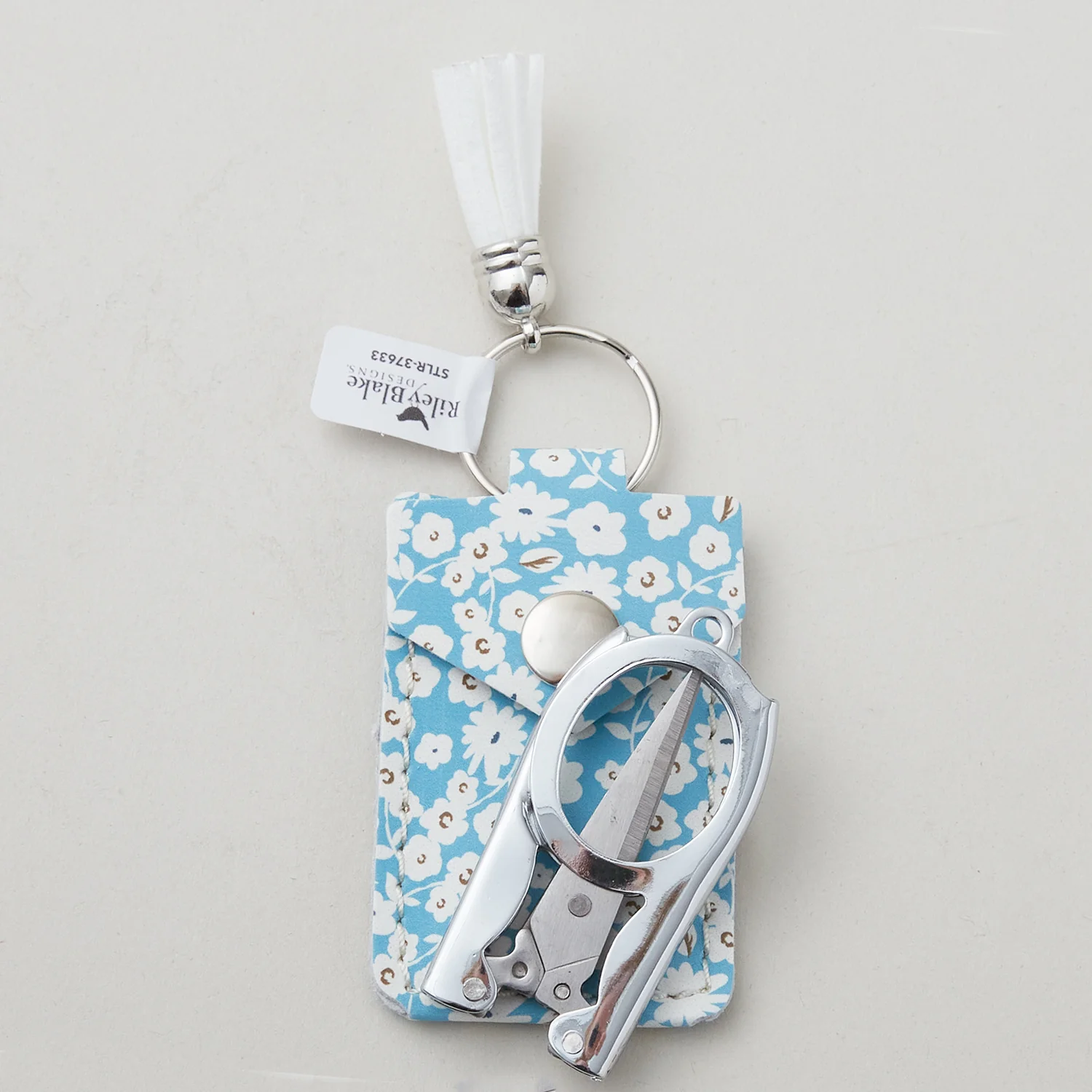 Leather Scissor Pouch with Scissors - Spring Gardens - Image 2