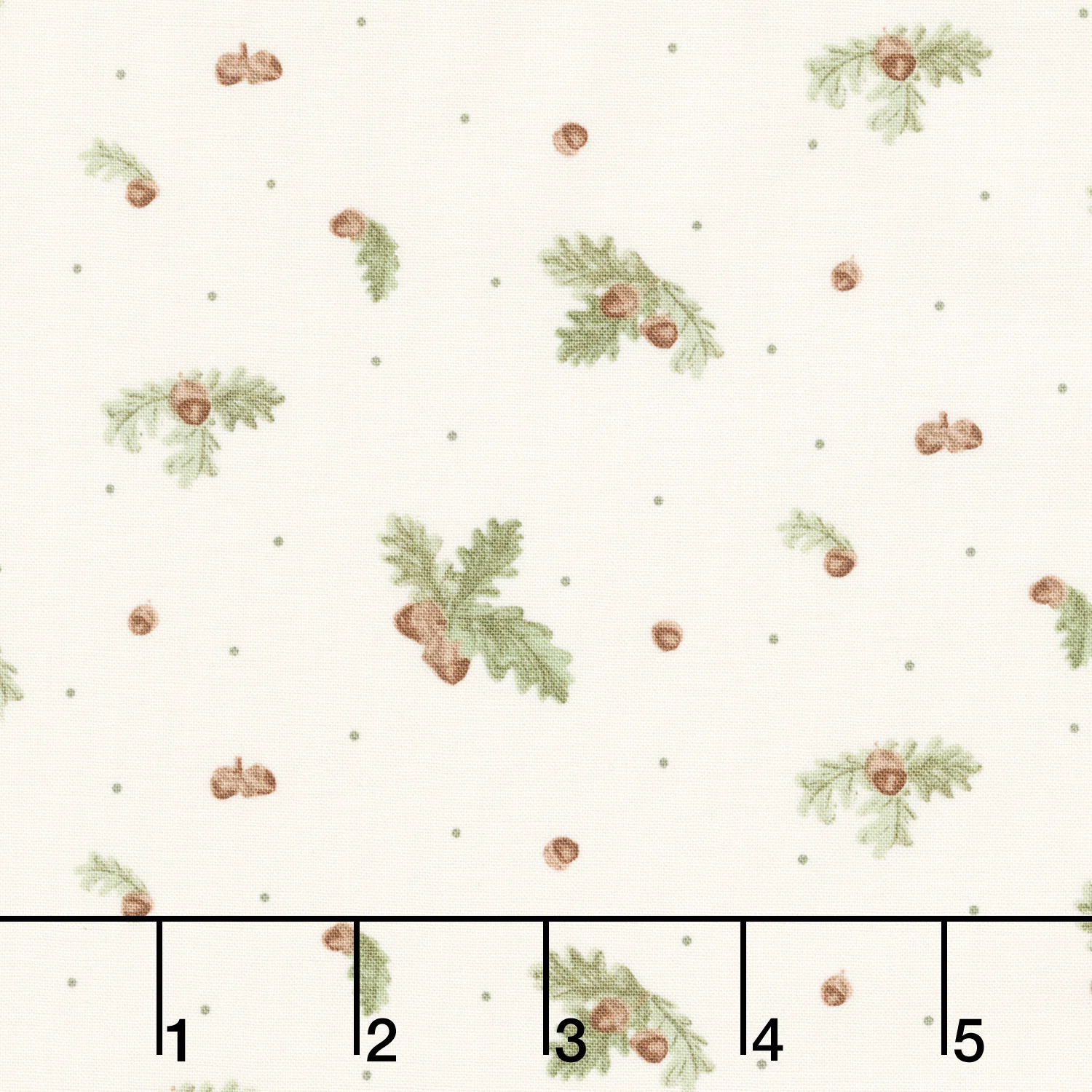 Let's Get Lost in the Woods - Acorns and Leaves Off White Yardage