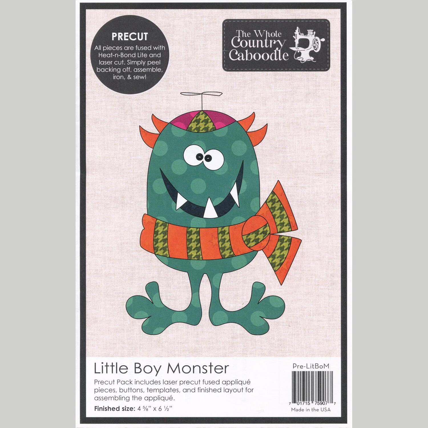 Little Boy Monster Precut Fused Appliqué Pack