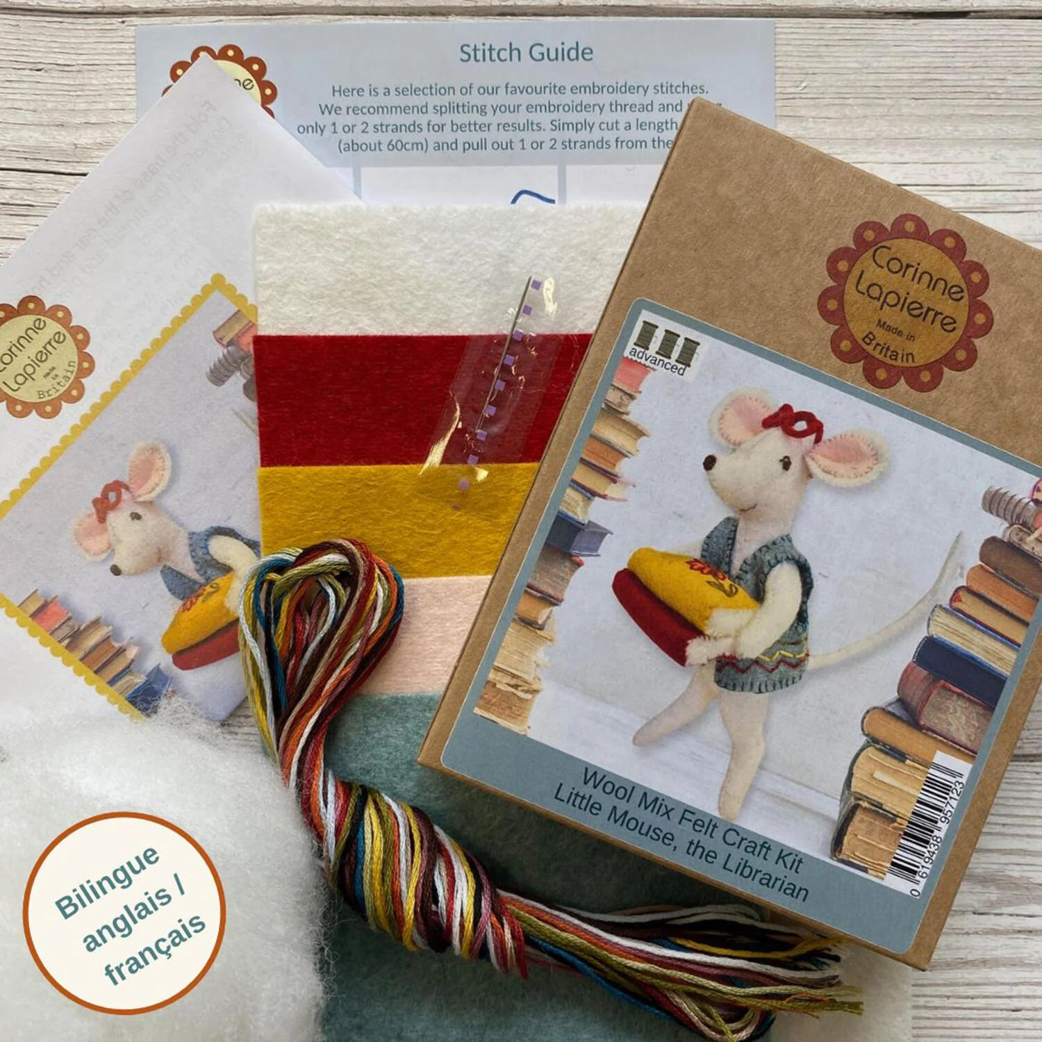 Little Mouse The Librarian Felt Craft Mini Kit - Image 7