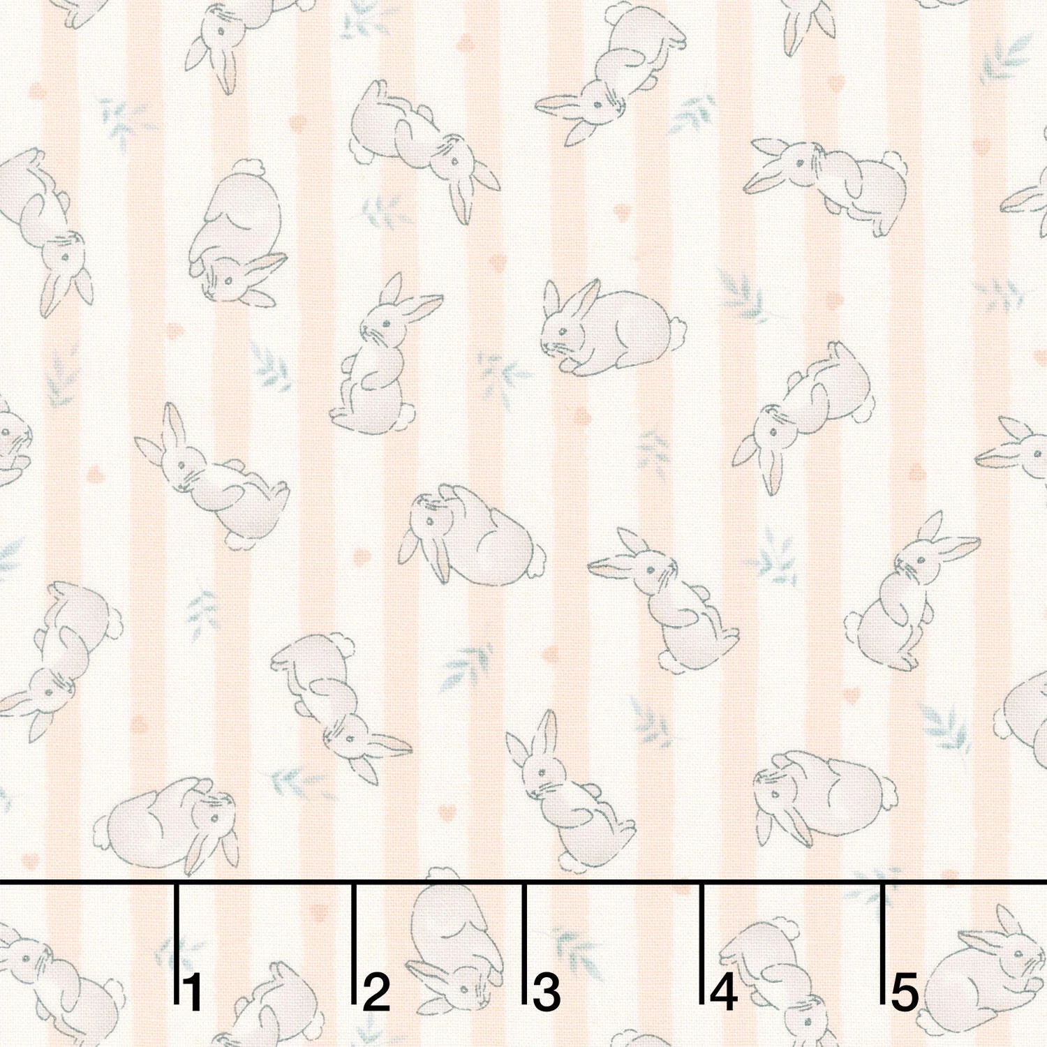 Little Ones - Bunnies Coral Yardage