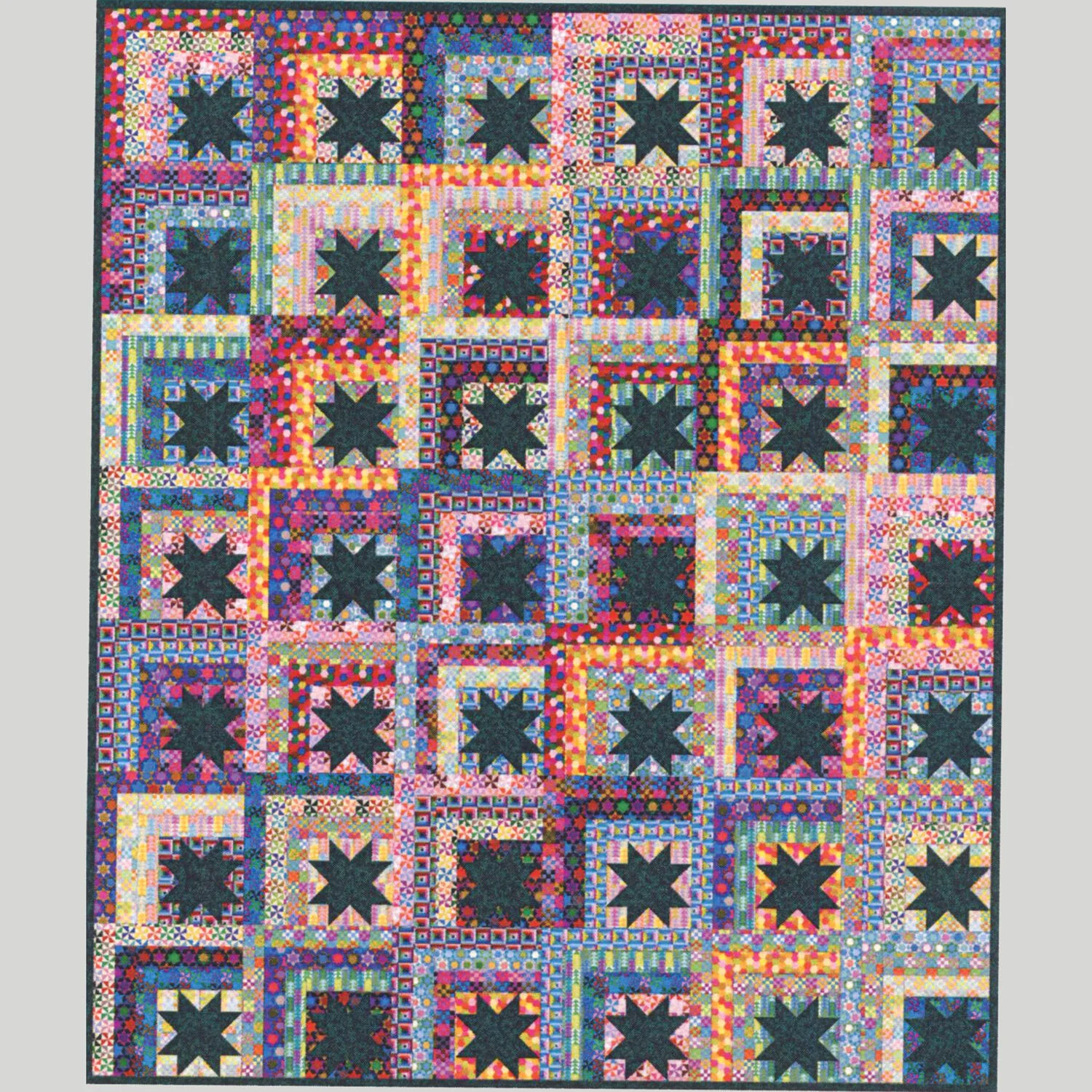 Log Cabin Stars Quilt Kit