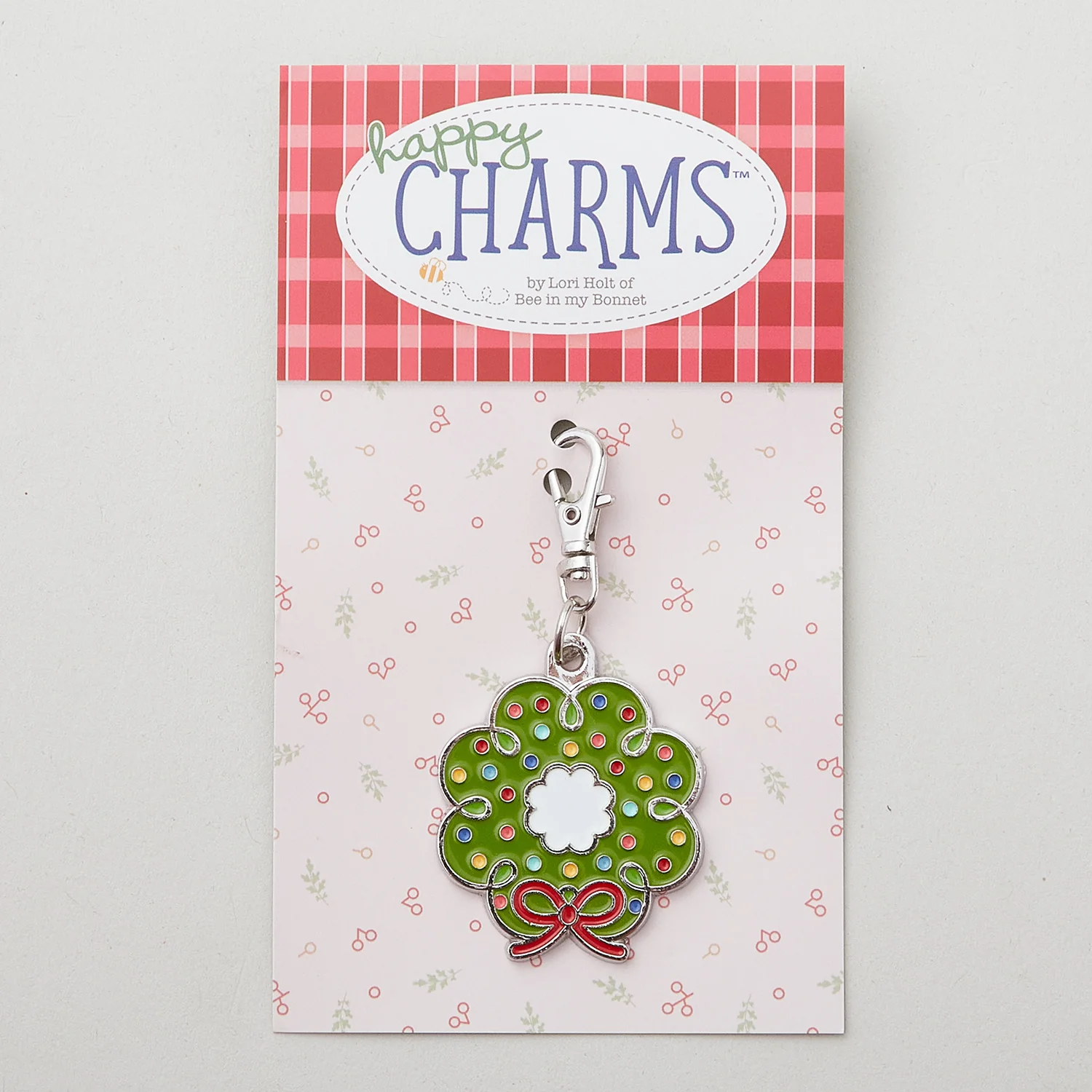 Lori Holt Enamel Happy Wreath Charm - Image 2