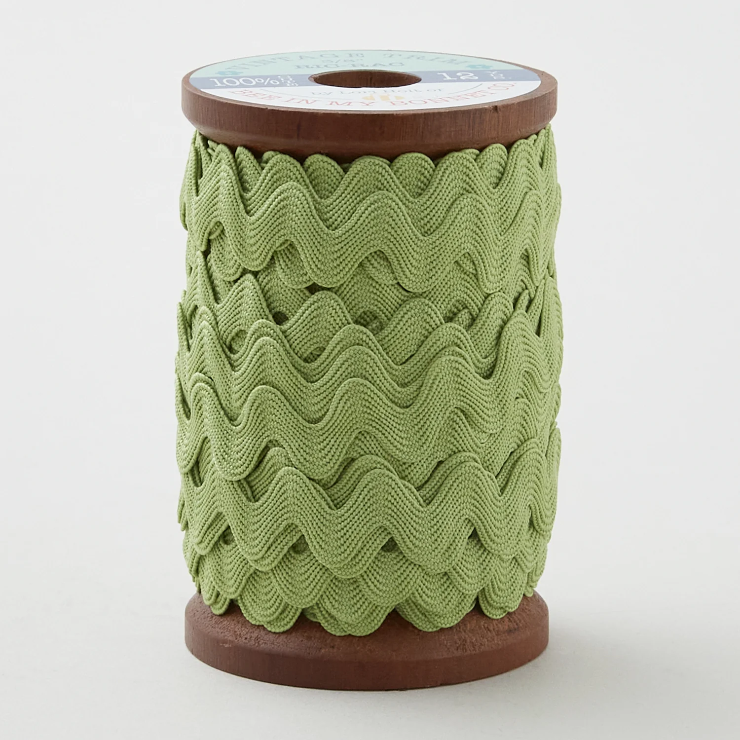 Lori Holt Vintage Ric Rac Large Trim - Lettuce 3/8" - Image 2
