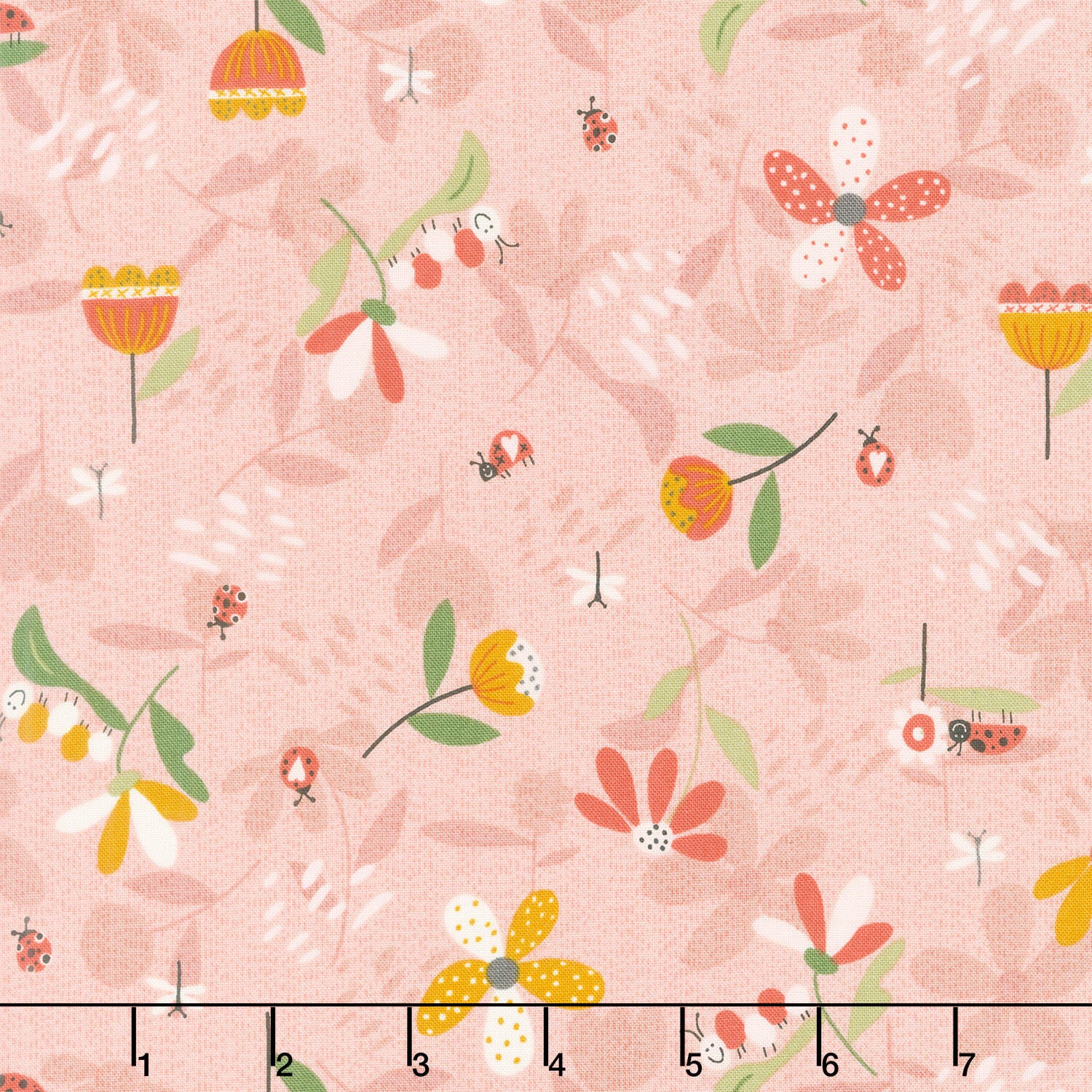 Love Bugs - Bugs and Flowers Pink Yardage