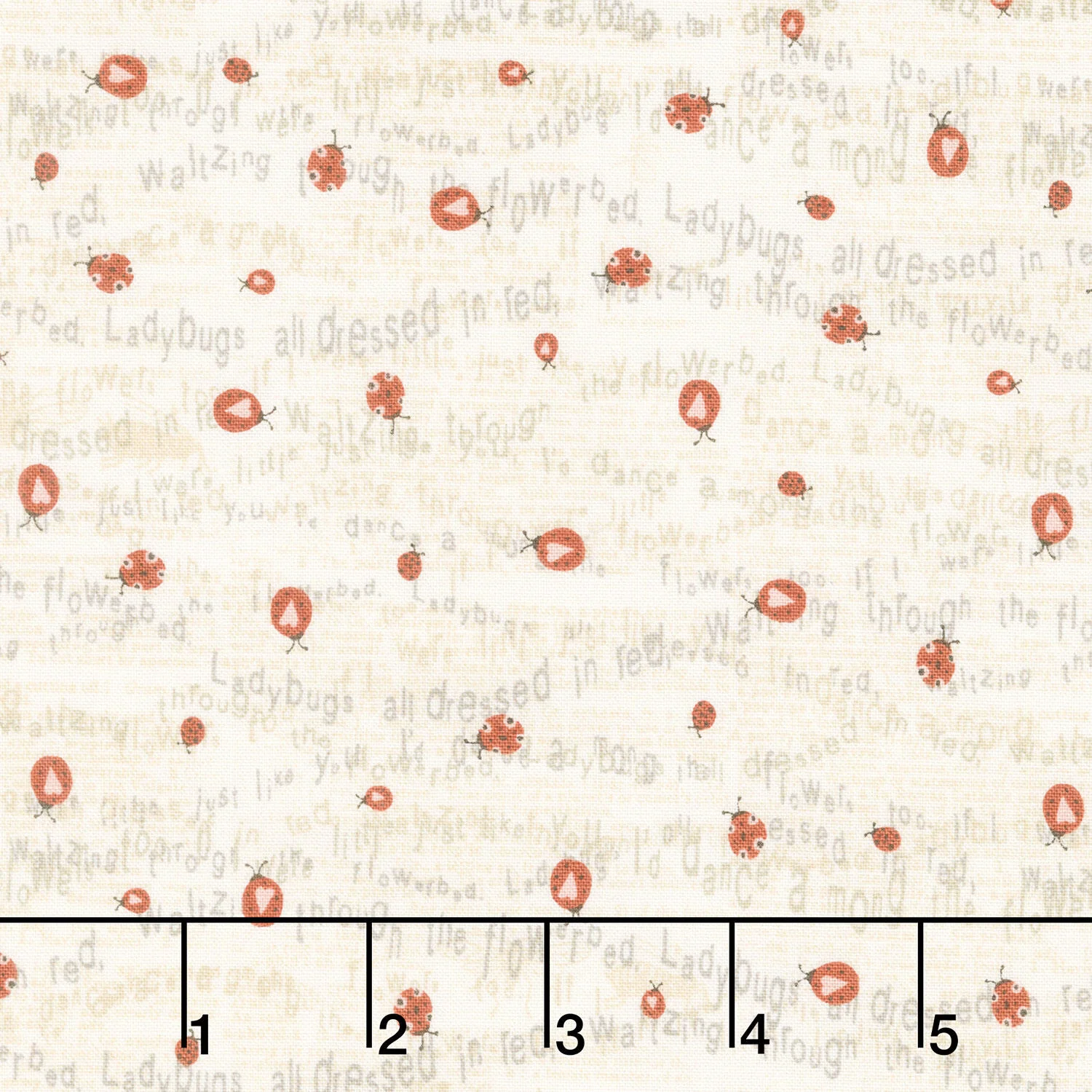 Love Bugs - Word Print Cream Yardage