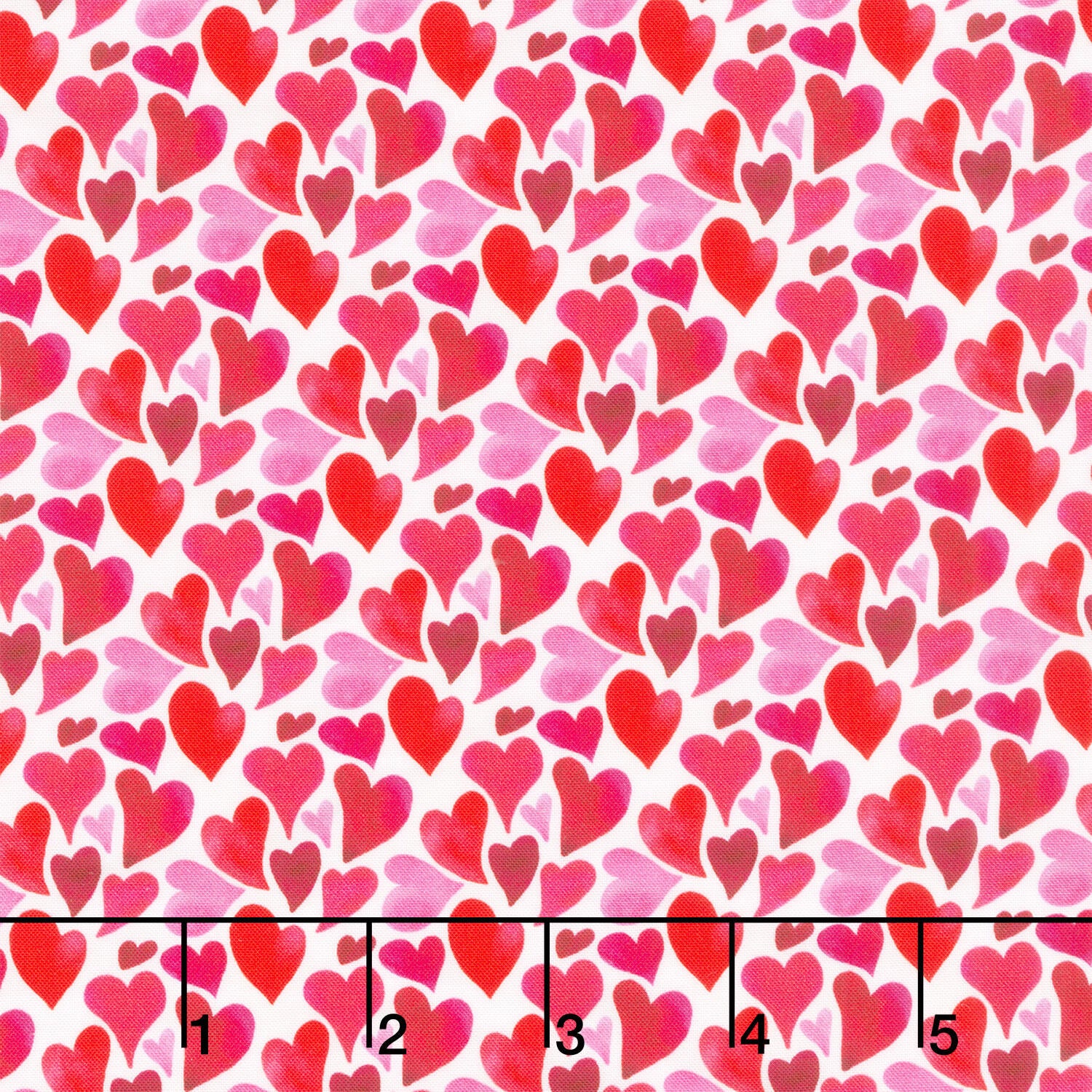 Love Matters - Curvy Hearts White Yardage
