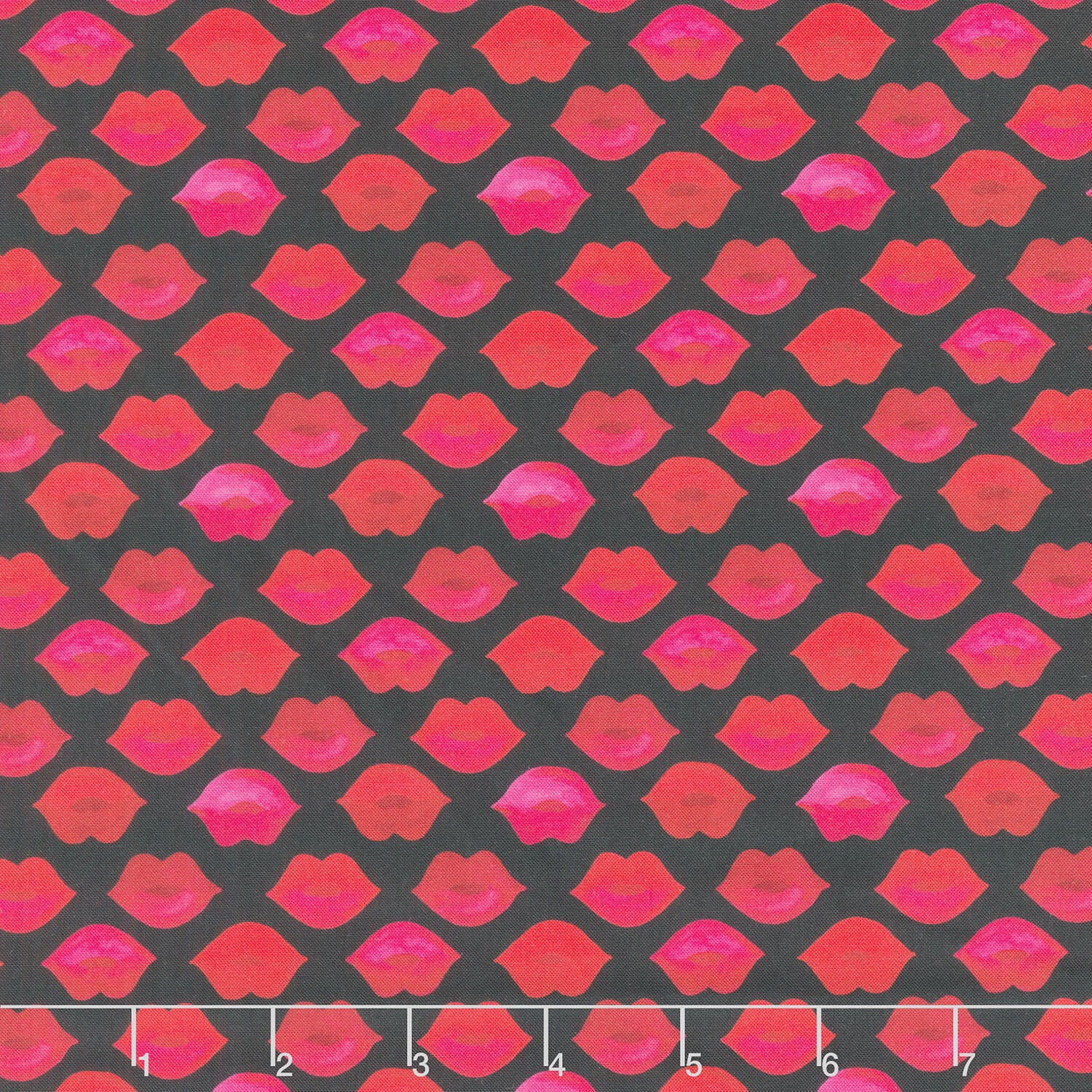 Love Matters - Lips Black Yardage