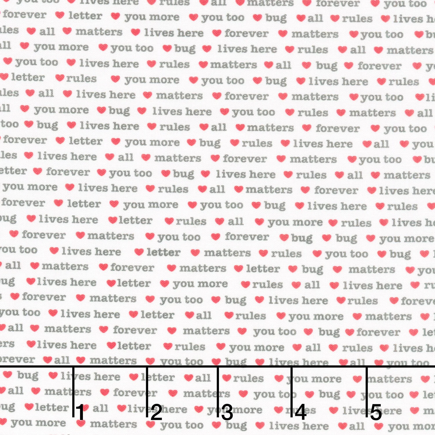 Love Matters - Words White Yardage