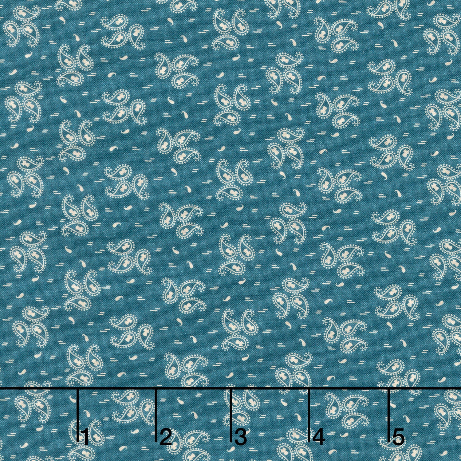Love Mom - Paisley Teal Blue Yardage