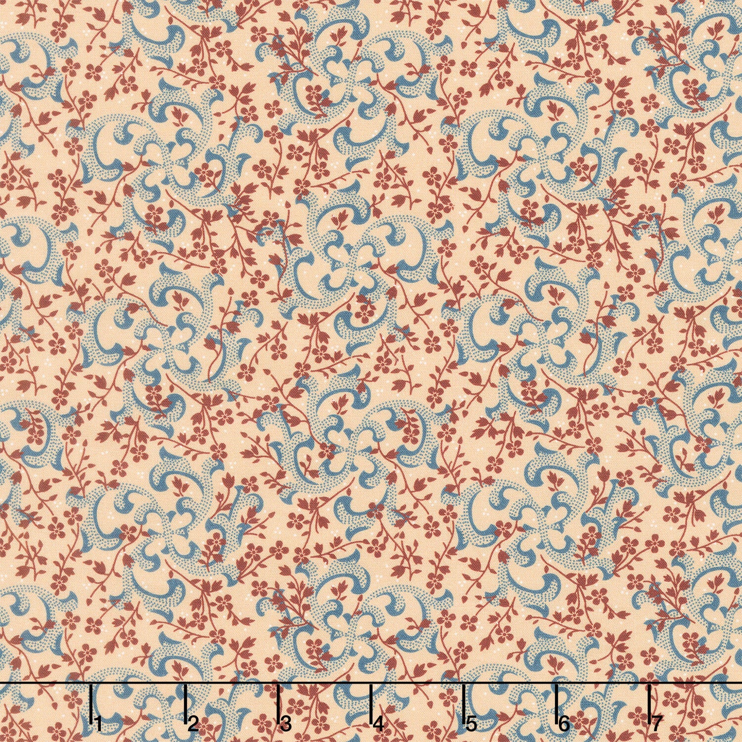 Love Mom - Swirls, Vines Tan Yardage