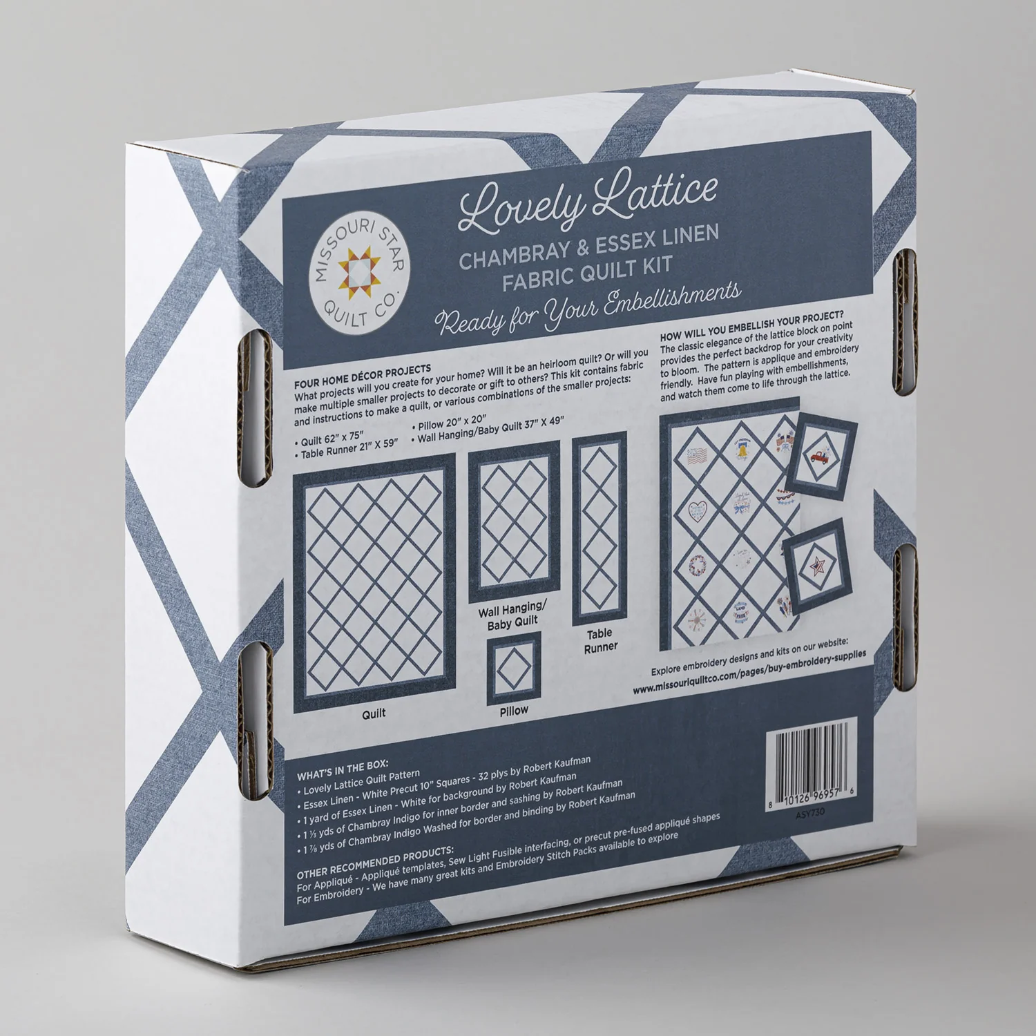 Lovely Lattice Fabric Kit - Chambray - Image 4