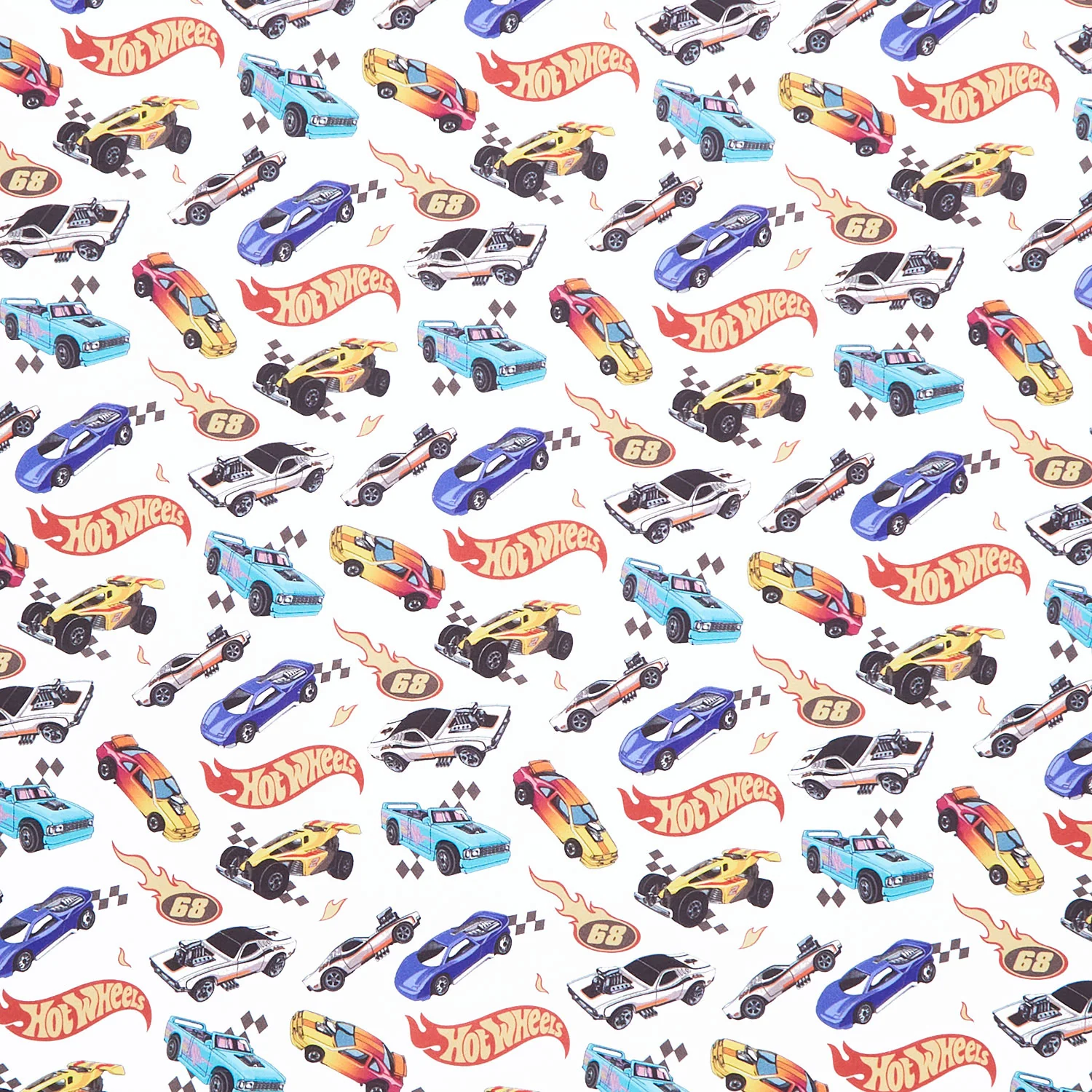 Made to Race - Car Race White Yardage