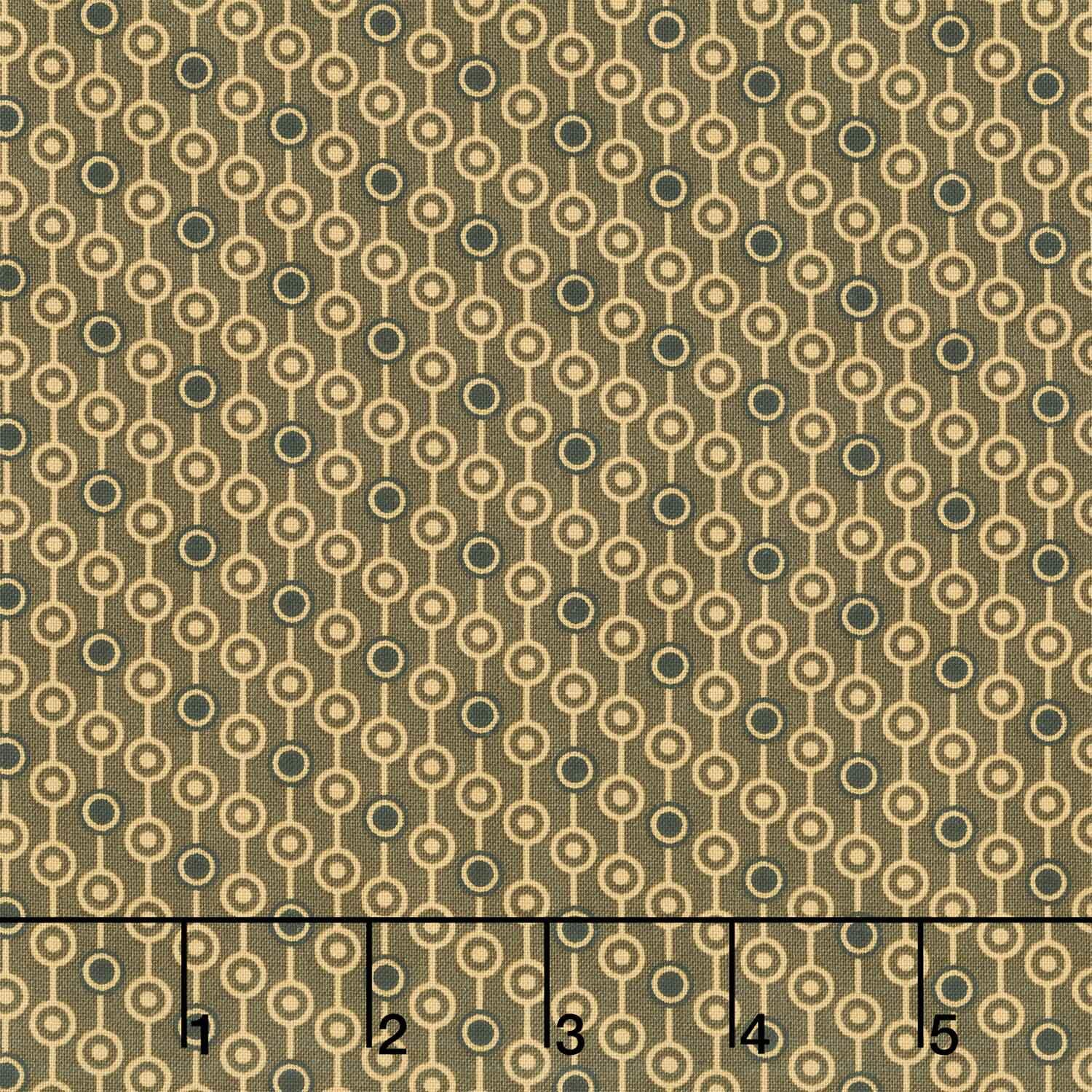 Madison Manor Revisited - Circle Stripe Gray Yardage
