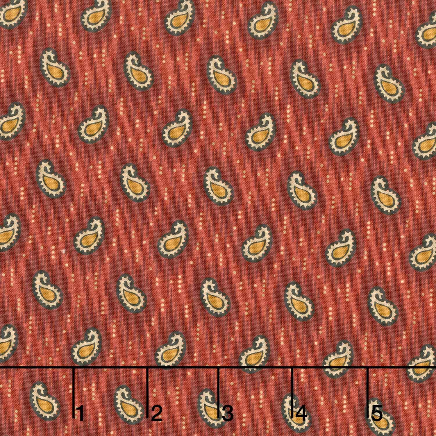 Madison Manor Revisited - Small Paisley Red Yardage