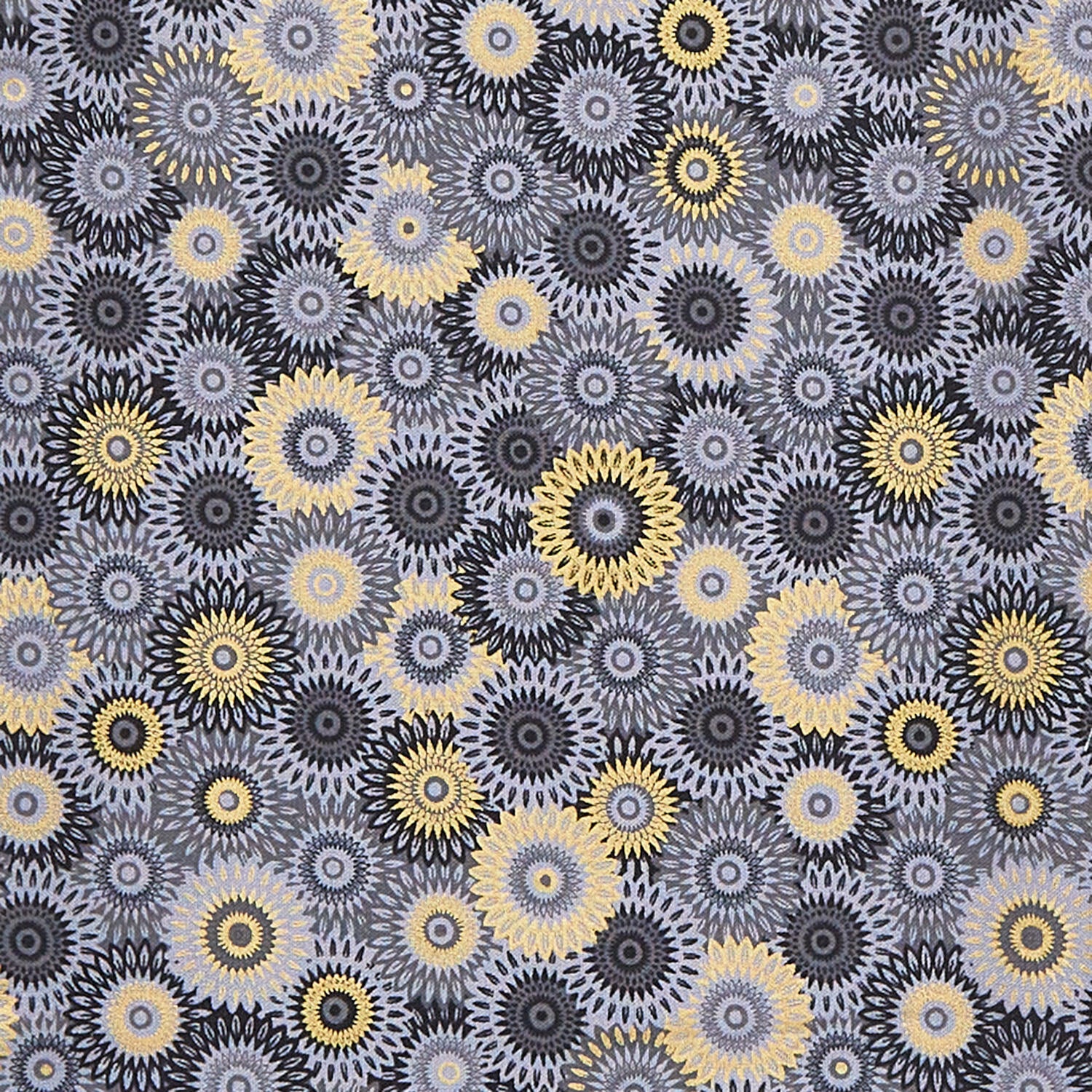 Magnificent Peacock - Fancy Medallion Black 2 Yard Cut - Image 2