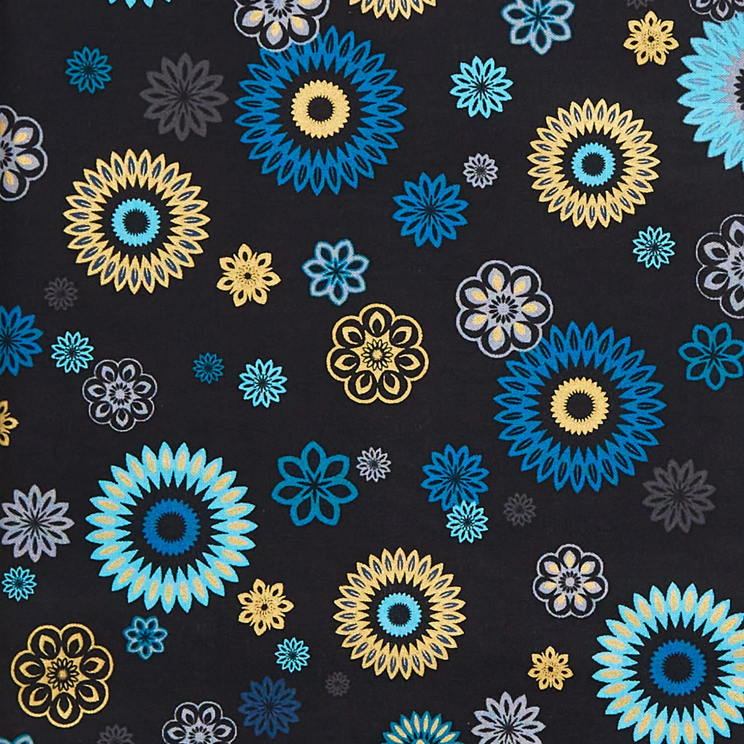 Magnificent Peacock - Festive Medallion Black 2 Yard Cut - Image 2