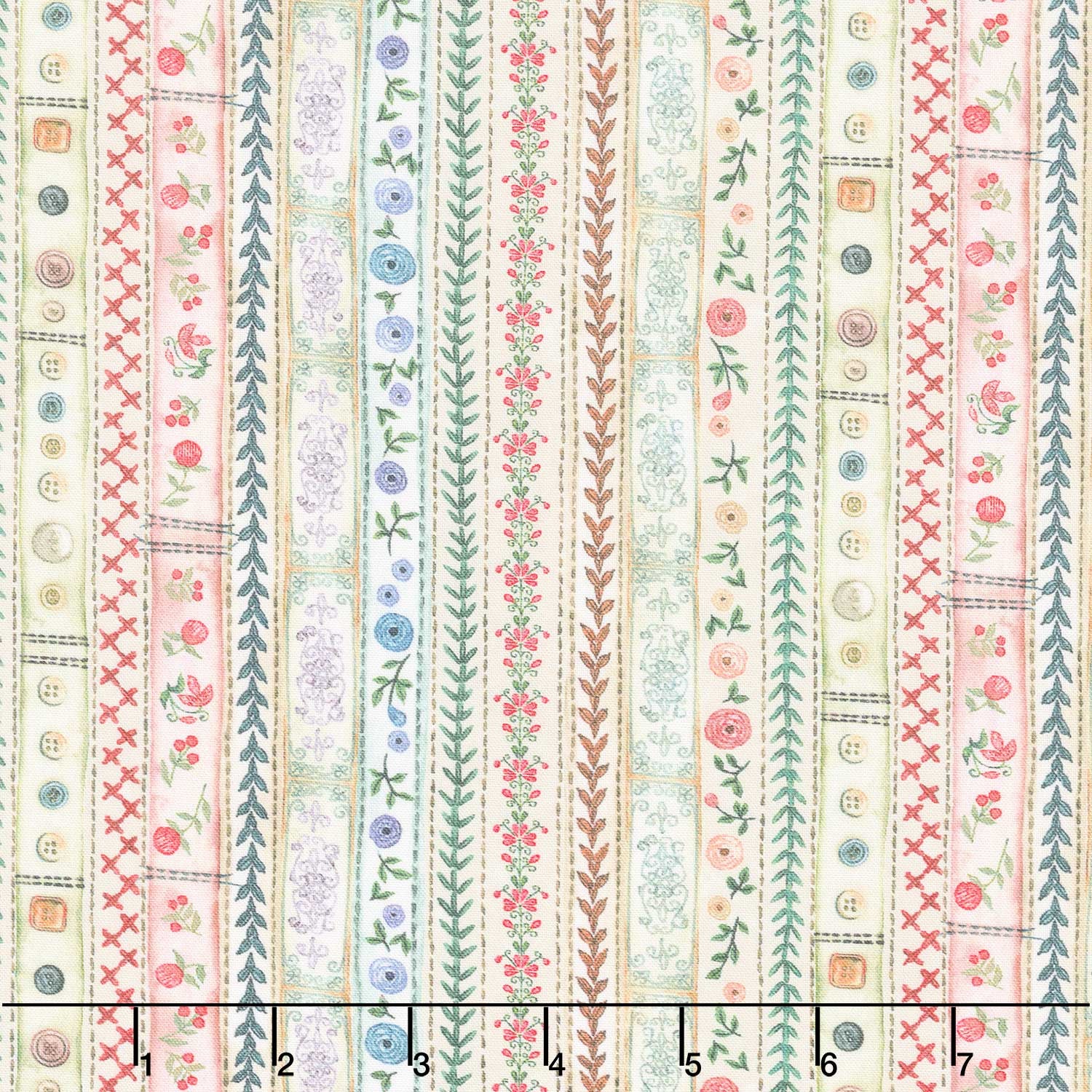 Make it Sew - Ribbon Stripe Cream Yardage
