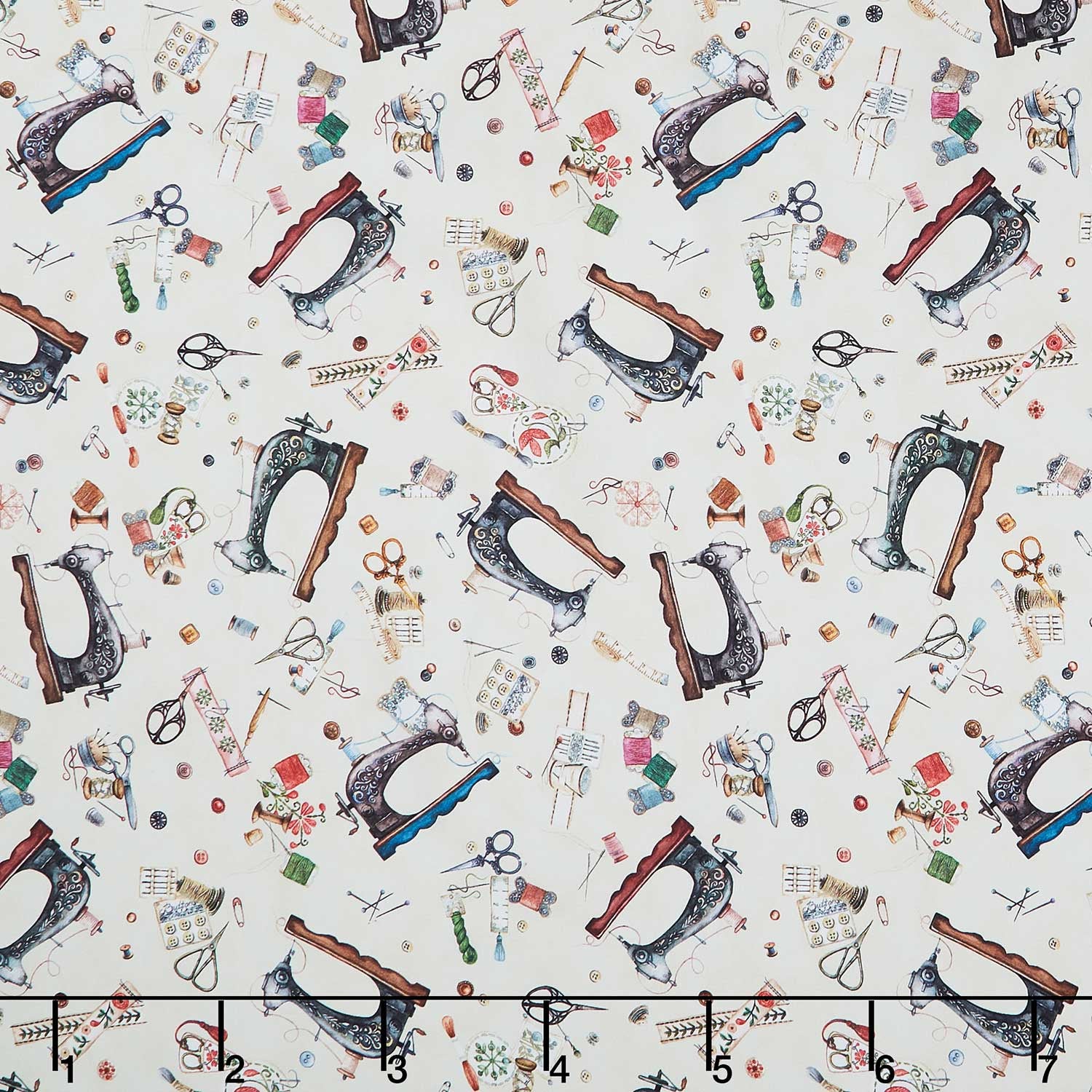 Make it Sew - Sewing Machines Vintage White Yardage