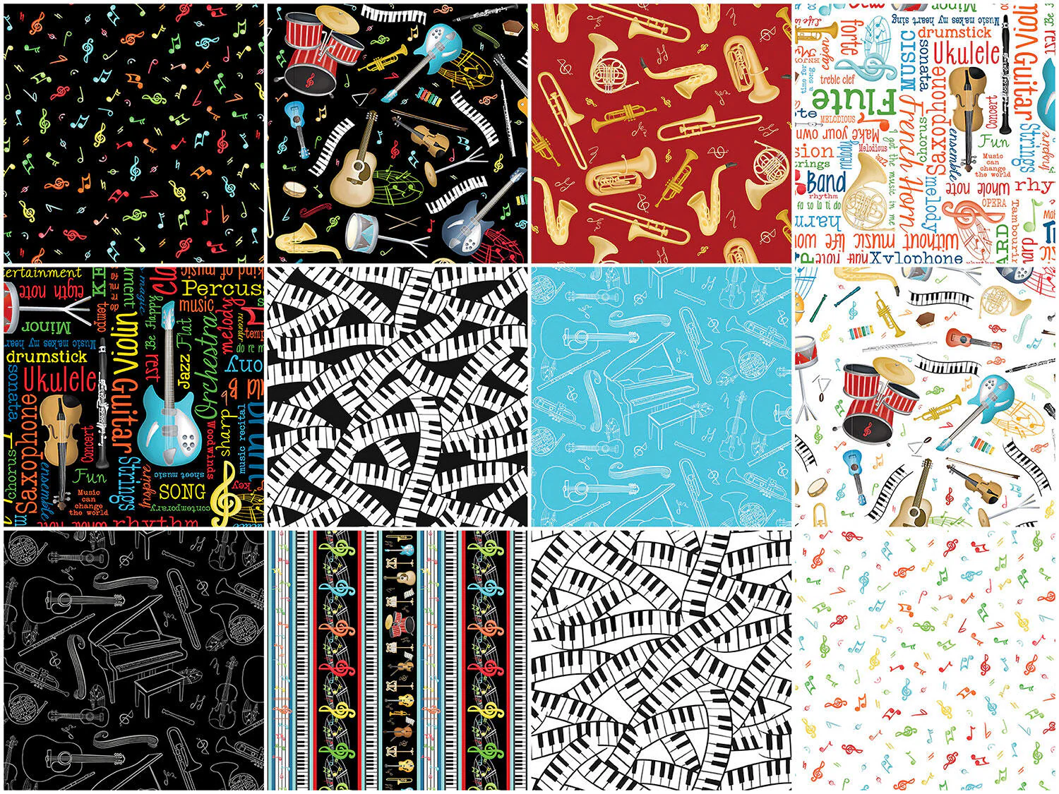 Making Music Fat Quarter Bundle - 12 Pc - Image 2