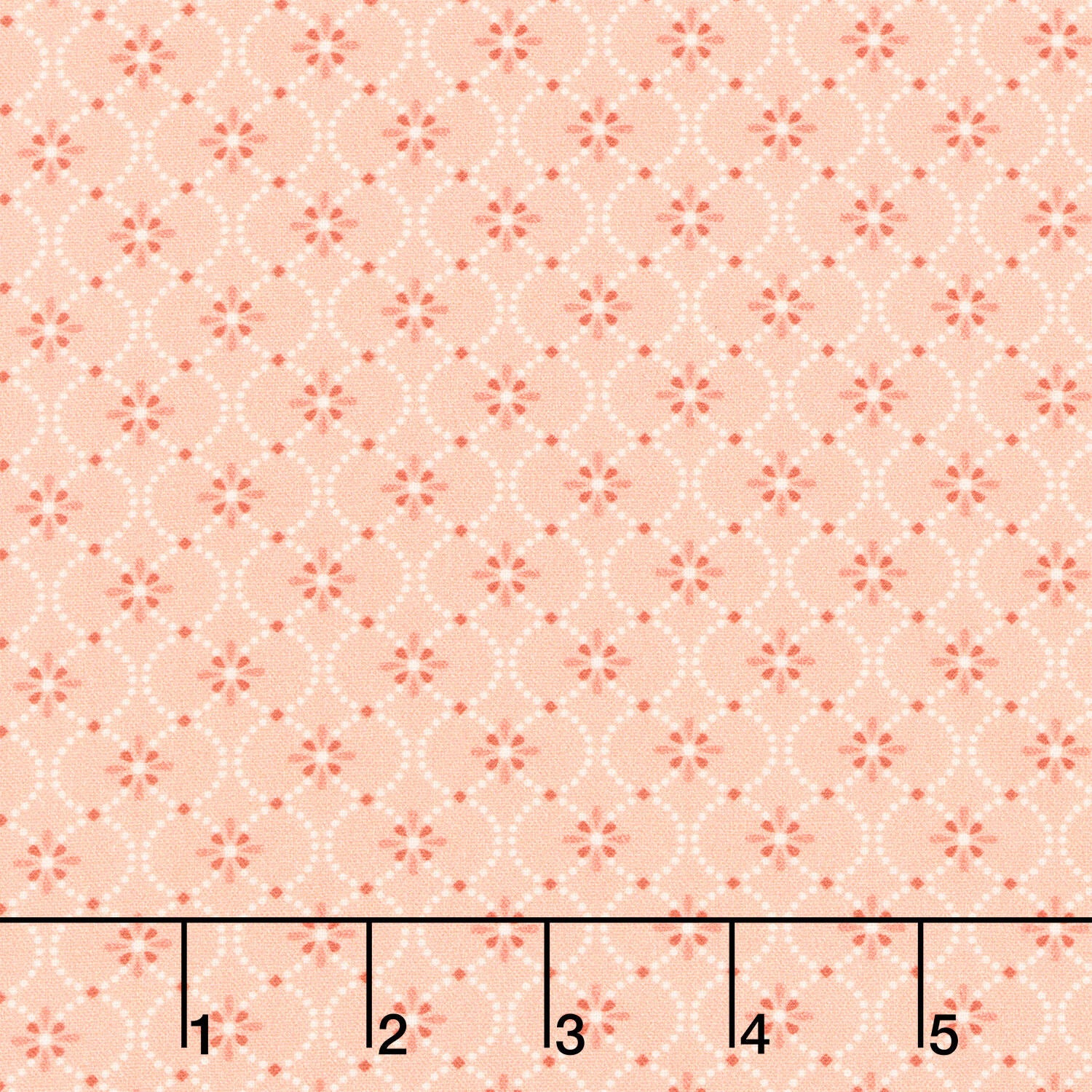 Maple and Marigolds - Circles with Flower Geo Light Red Yardage