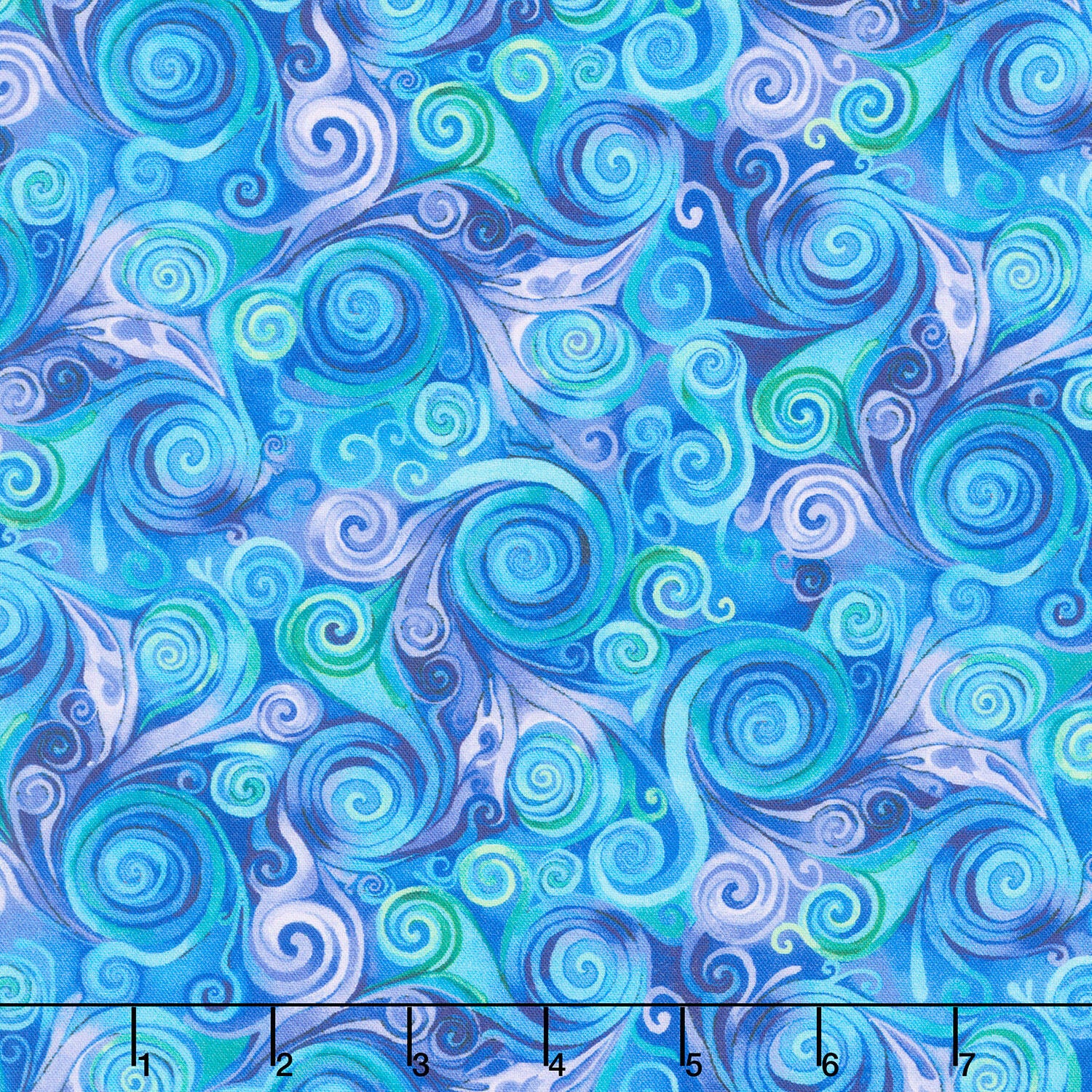 Meadow Bloom - Swirl Patterns Purple Digitally Printed Yardage