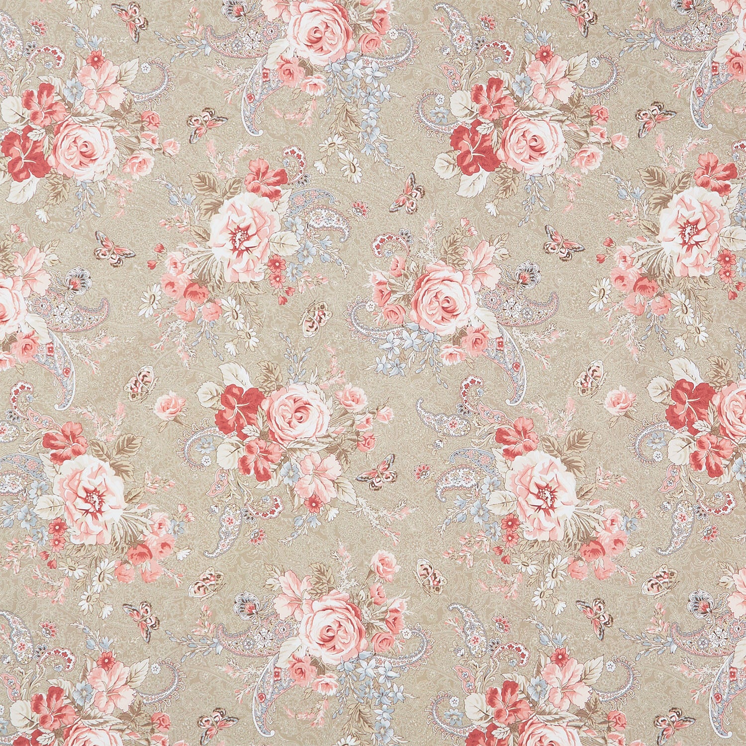 Meadow Blush - Bouquet Dark Tan Yardage