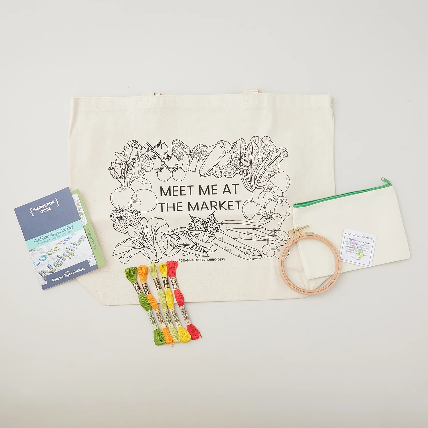 Meet Me at the Market Embroidery Tote Kit - Image 4