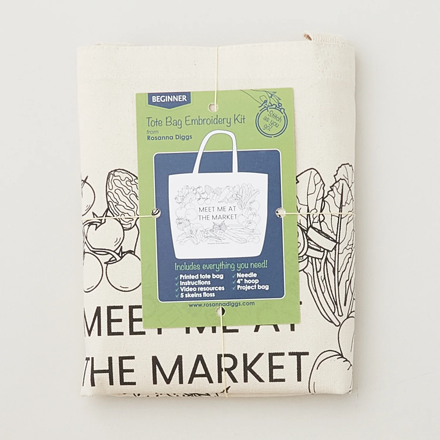 Meet Me at the Market Embroidery Tote Kit - Image 5