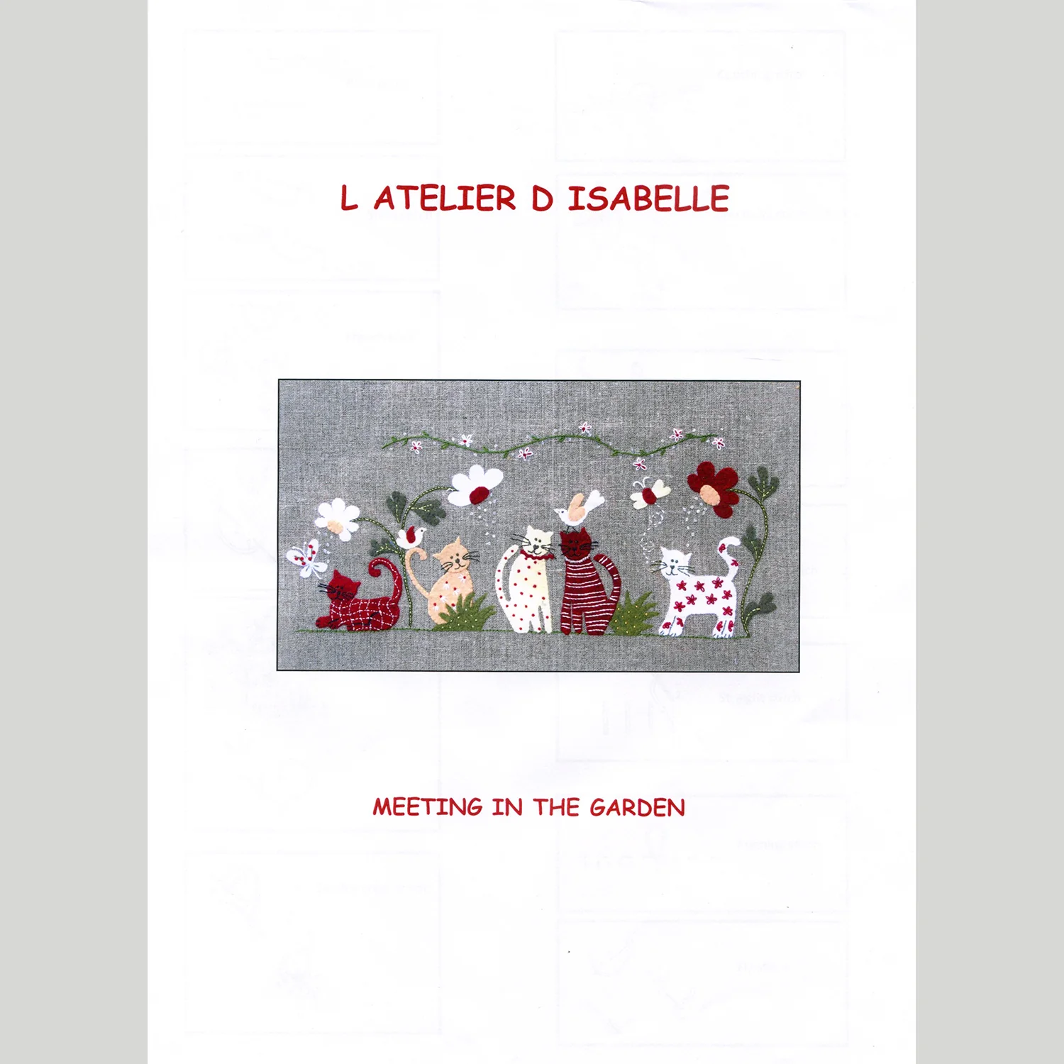 Meeting in the Garden Wool Felt Embroidery Applique Kit - Image 3